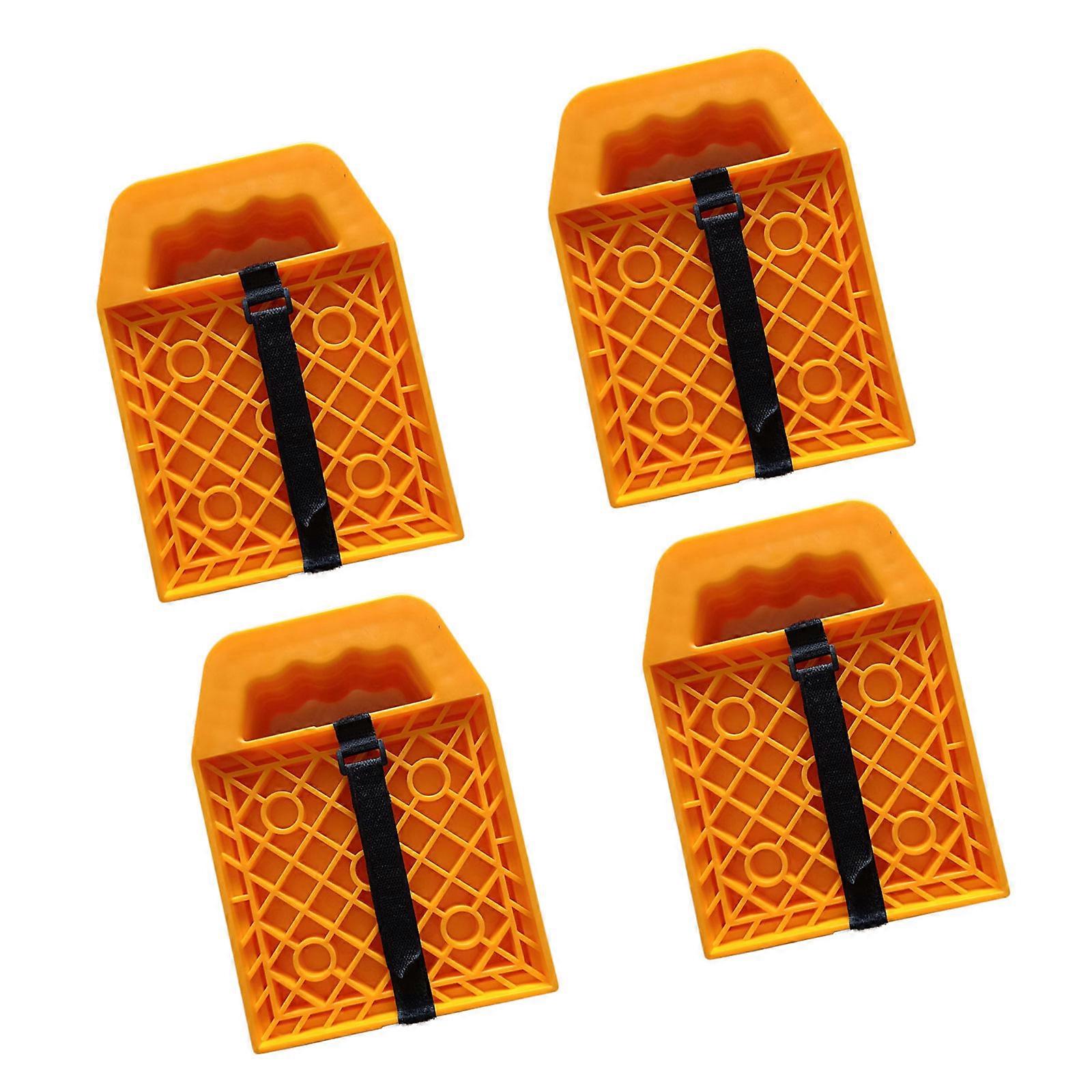 Pack of 4 Recreational vehicle Leveling Hurdles Regulator Mattresses with Not Slip Ribbed Fast seal Journeyer Trailer Support and Stability  Yellow