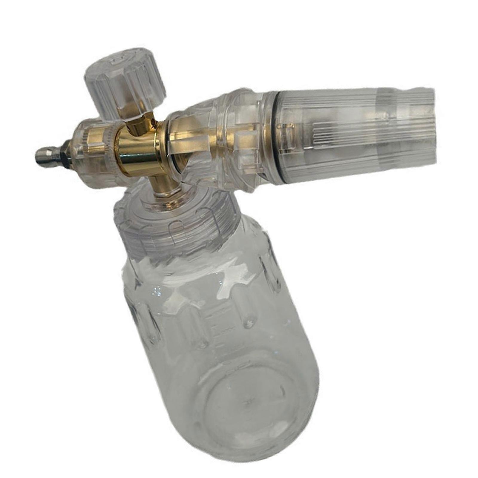 Efficient 1L Clear PA Foam Dispenser For Pressure Washers Adjustable Jet Nozzle Fast Release Connector For Outdoor Use Multicolor