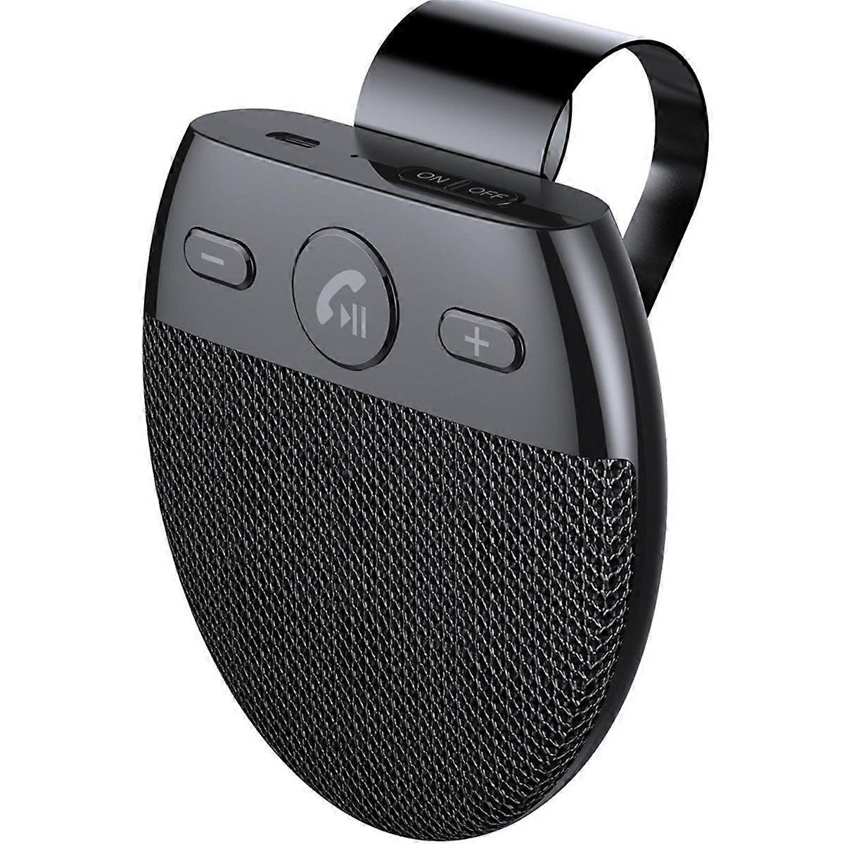 Bluetooth 5.0 Car Speakerphone Kit - Wireless Handsfree Sun Visor Music Player with Mic, Noise Redu