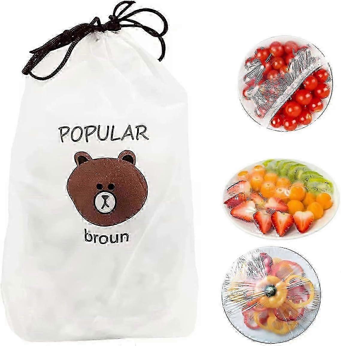 f Safe And Durable Reusable Plastic Wrap, Elastic Fresh Keeping Bags For Versatile Use, Transparent Color Ensures Quick Food Check, Clea