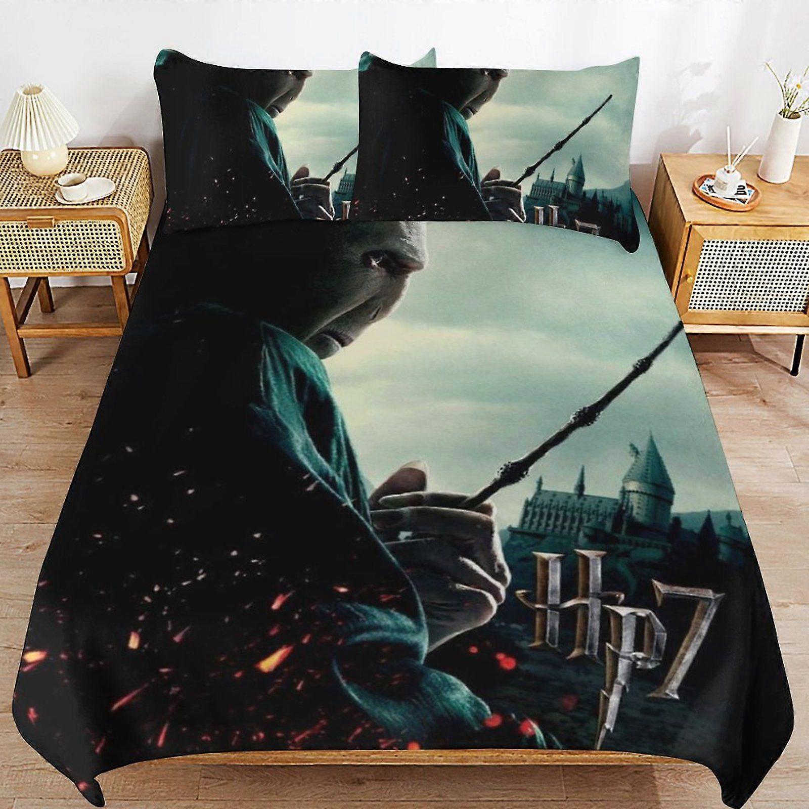 k329 Harry Potter Practical Zip Function Smooth Bedding Surface Soft Layer Duvet Cover Sets for Rest Night p329