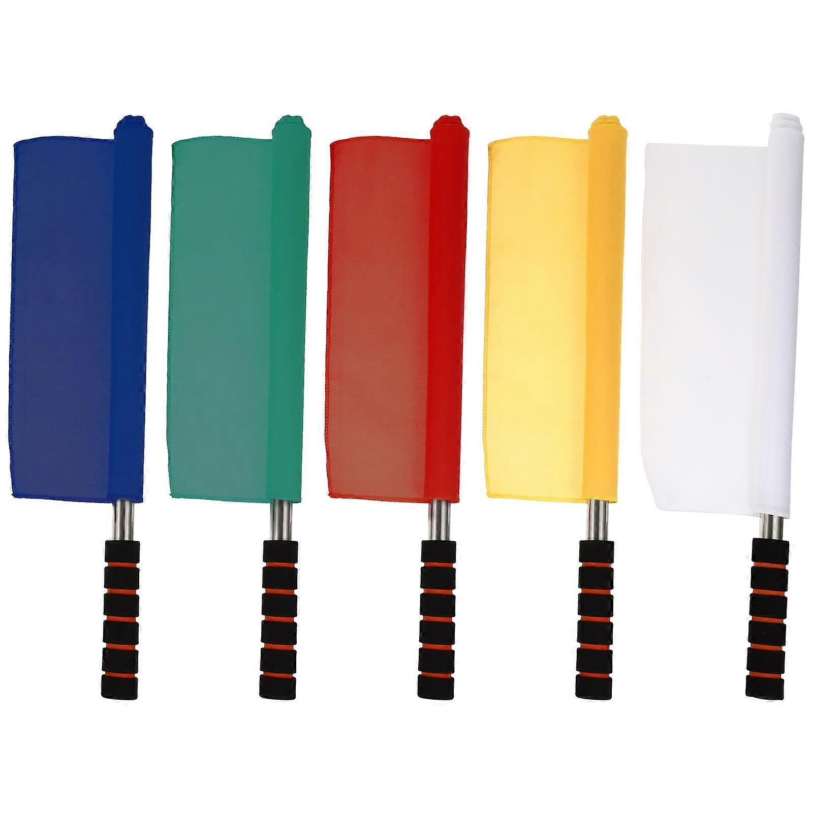 5PCS Sports Use Command Flags Commanding Referee Flags Hand-cranked Racing Flags