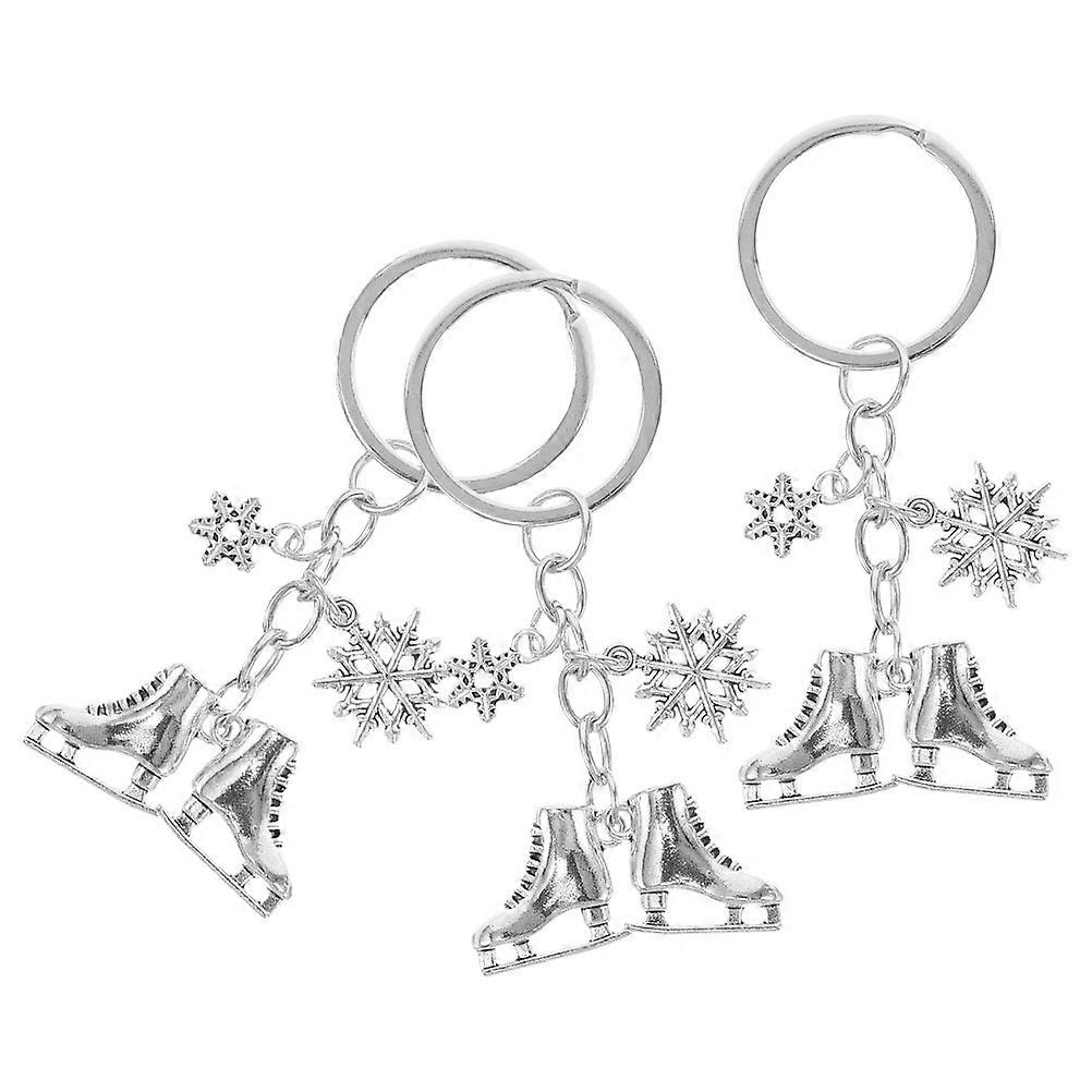 Skating Keychains for Winter Decor with 3Pcs Zinc Alloy Set