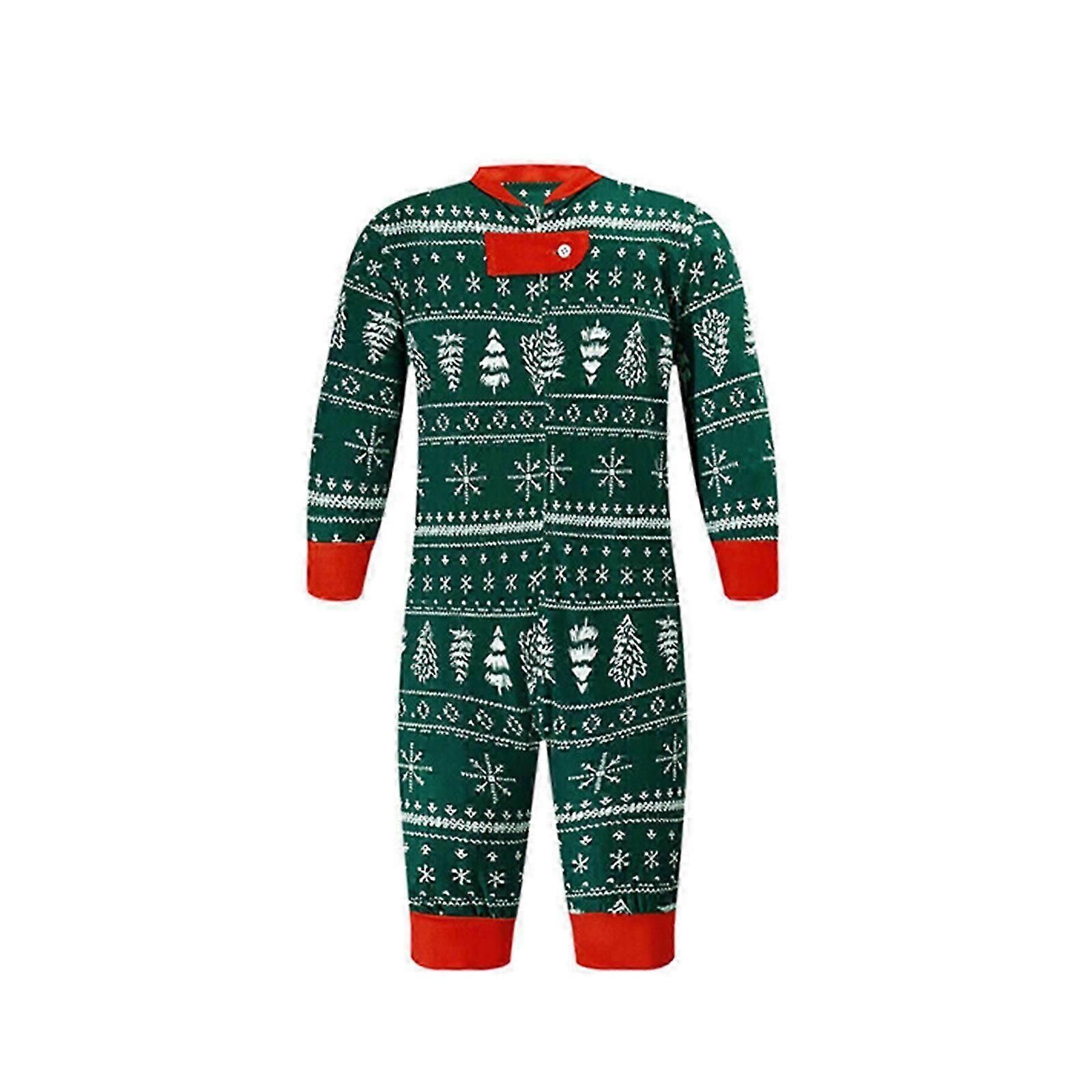Julenattøj Nattøj Hjemmetøj Langærmet Pyjamassæt Forældre-barn Outfits Kvinder Mænd Børn Matchende Pyjamassæt Hvid Juleprint Baby 12M