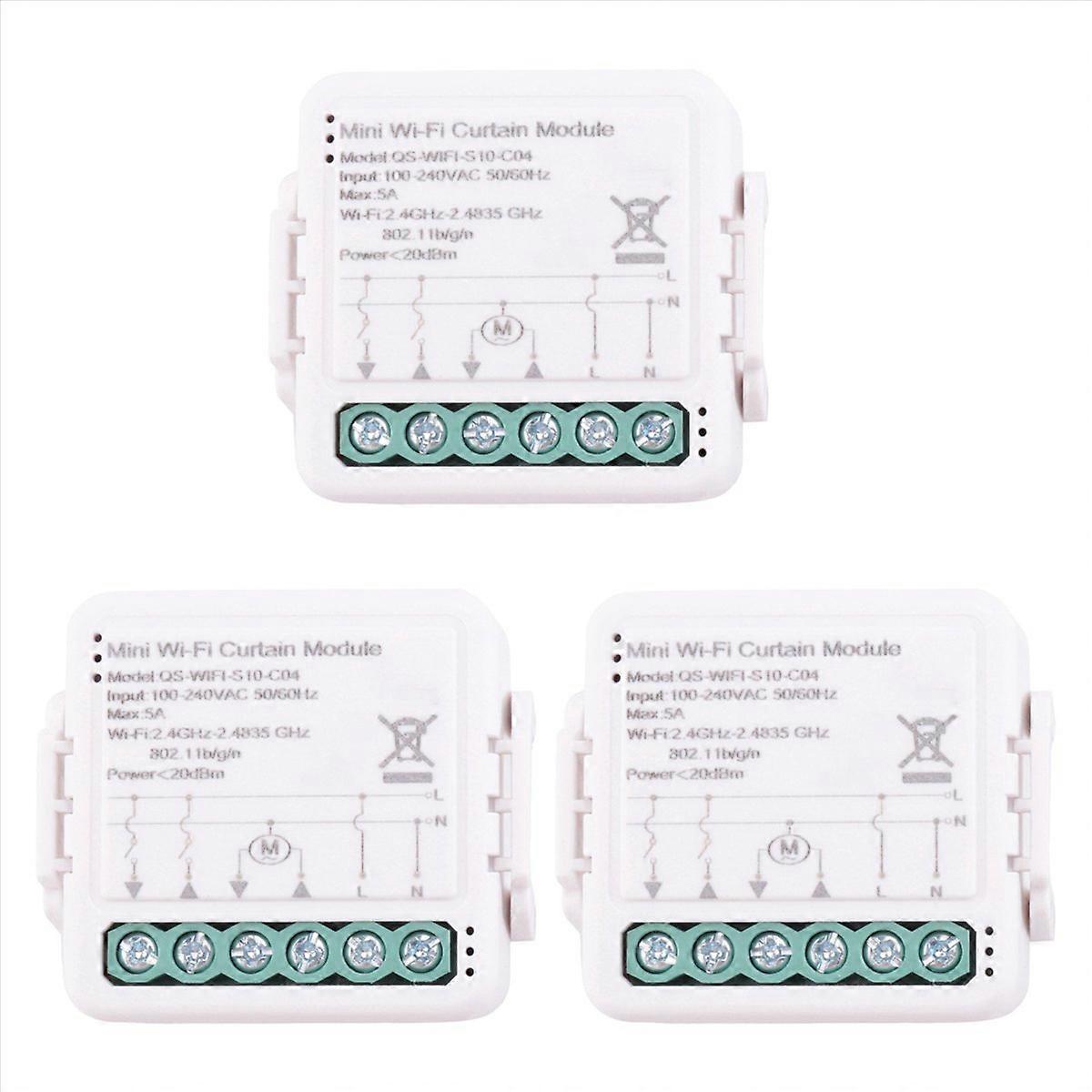 3X Tuya Smart WiFi Curtain Switch Module for Roller Shutter Electric Motor Smart Life APP Remote Con