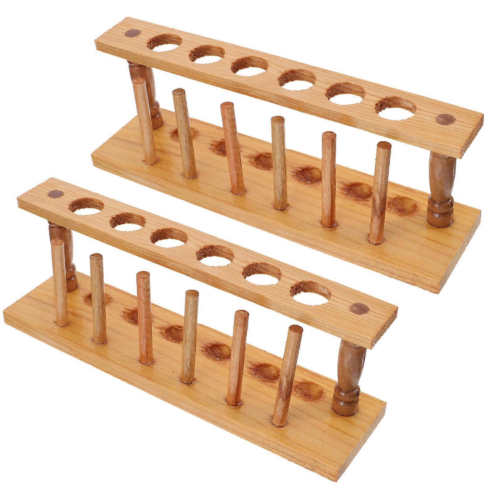 Wood Test Tube Rack for Laboratory Use 2Pcs Durable Organizer Stand