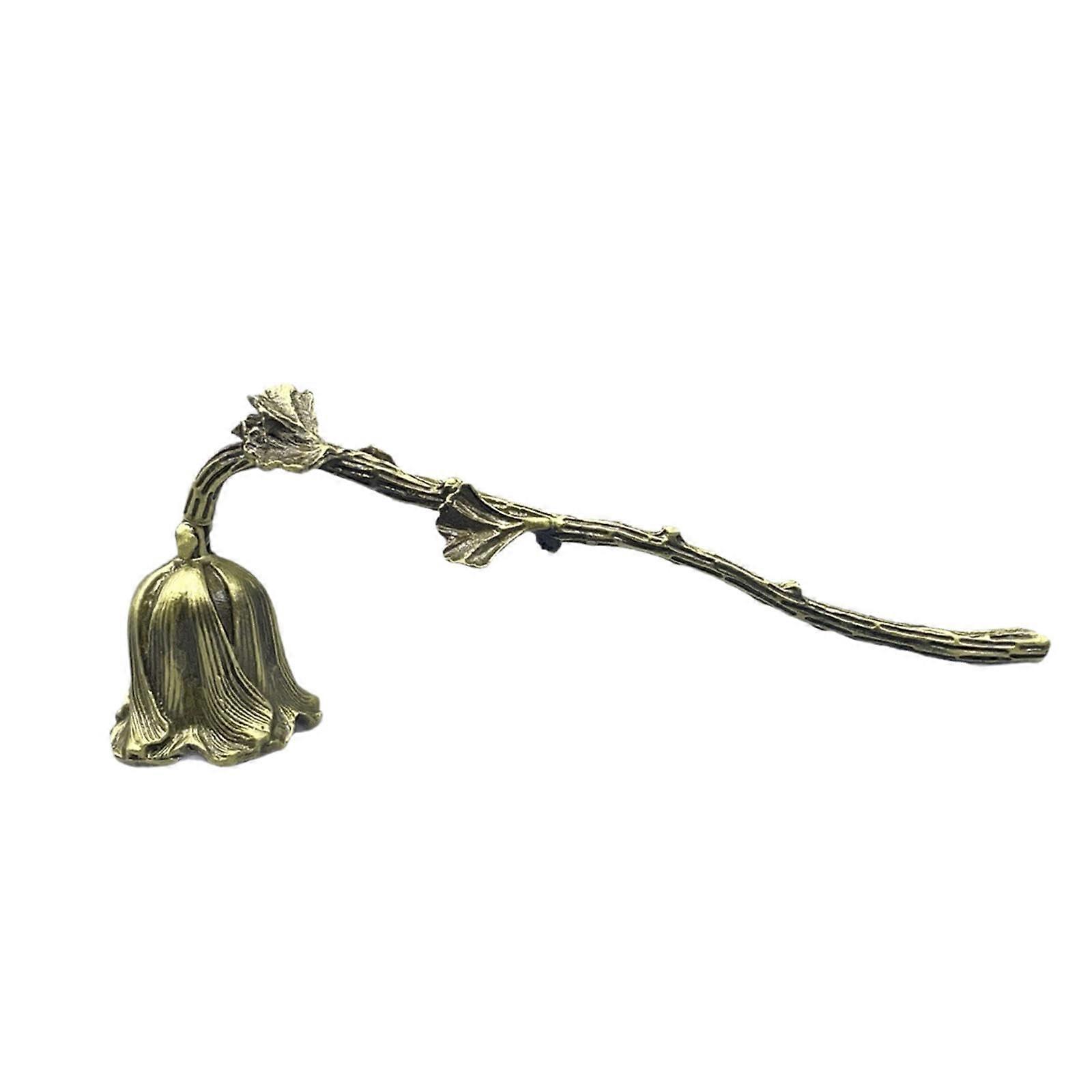 Candle Snuffer with Long Handle Rustic Bronze Handcrafted Extinguisher Ornament for Home or Lovers