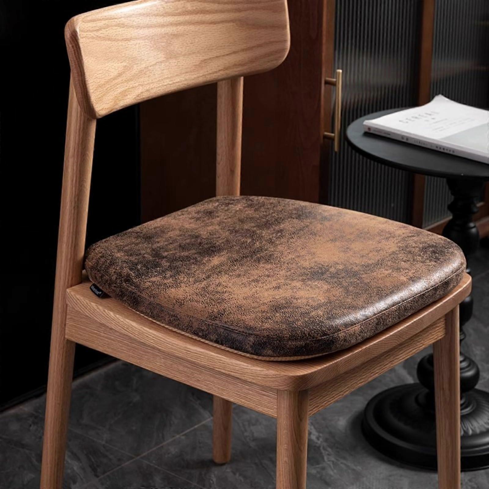 Horseshoe PU Leather Chair Cushion with Ties Waterproof NonSlip Seat Pad for Office Kitchen Lounge