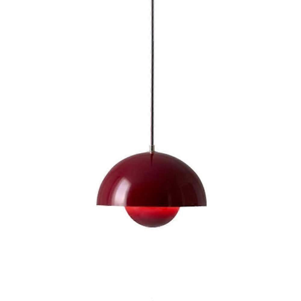 Danish Style Modern Indoor Pendant Lighting E27 Hanging Light Adjustable Chain Metal Shade Red Macaron Chandelier