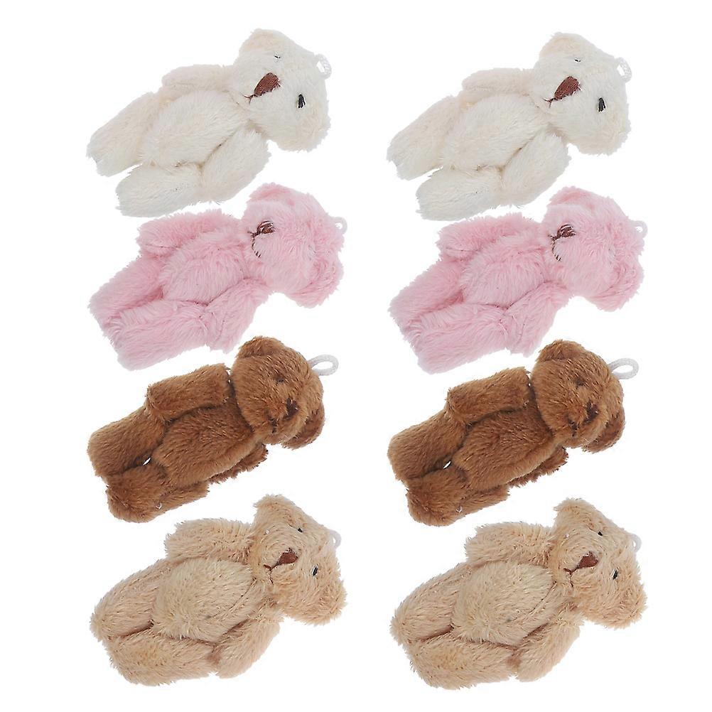Soft Mini Plush Bear Toys for Party Use 8Pcs Assorted Color Stuffed Animals