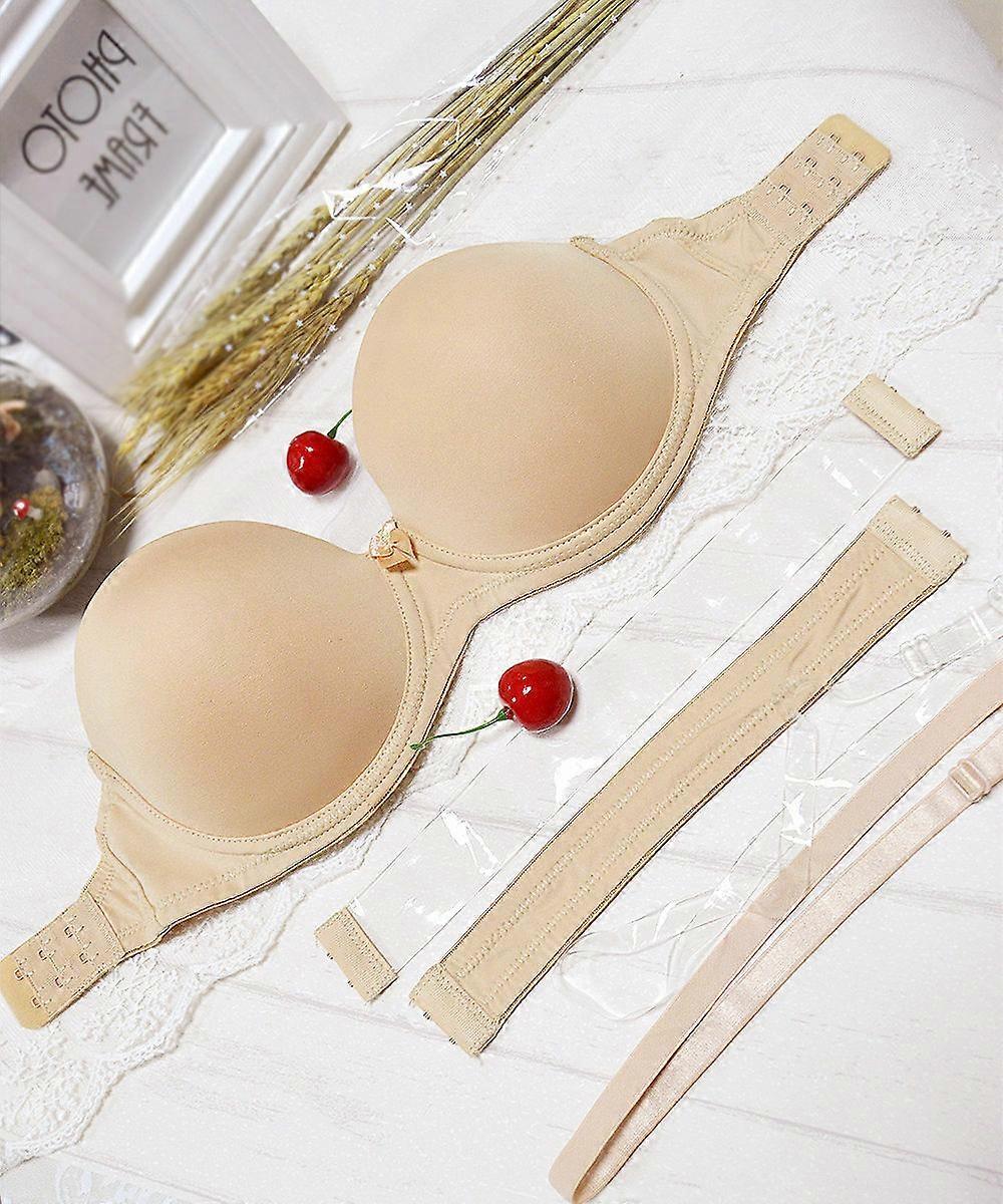 Super Boost Push Up Bra Invisible Strapless Thick padded effect Support Add 2Cup