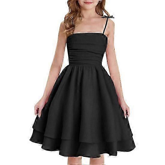 Rochie midi tip prințesă tip spaghetti pentru fete 8-14 ani