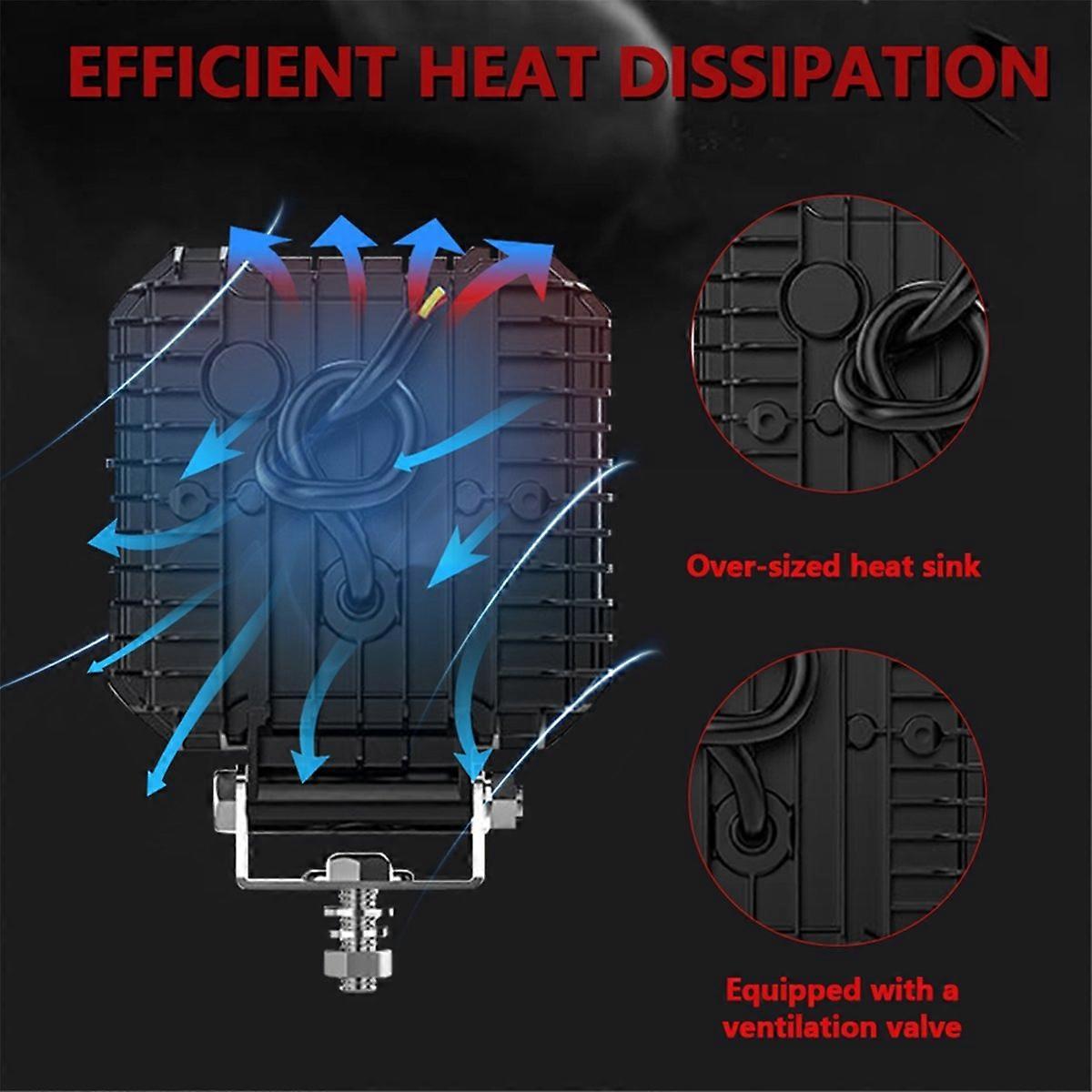 4 Inch Car Square LED Work Light Strobe Headlight Offroad