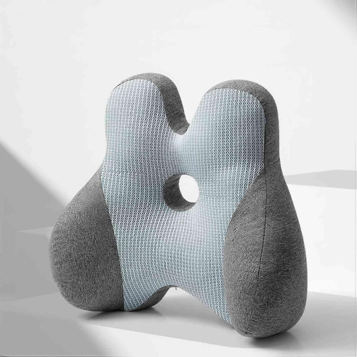 Lumbar Support Pillow with Ergonomic SCurve Design for Office Chair and Car – Blue Regular Version