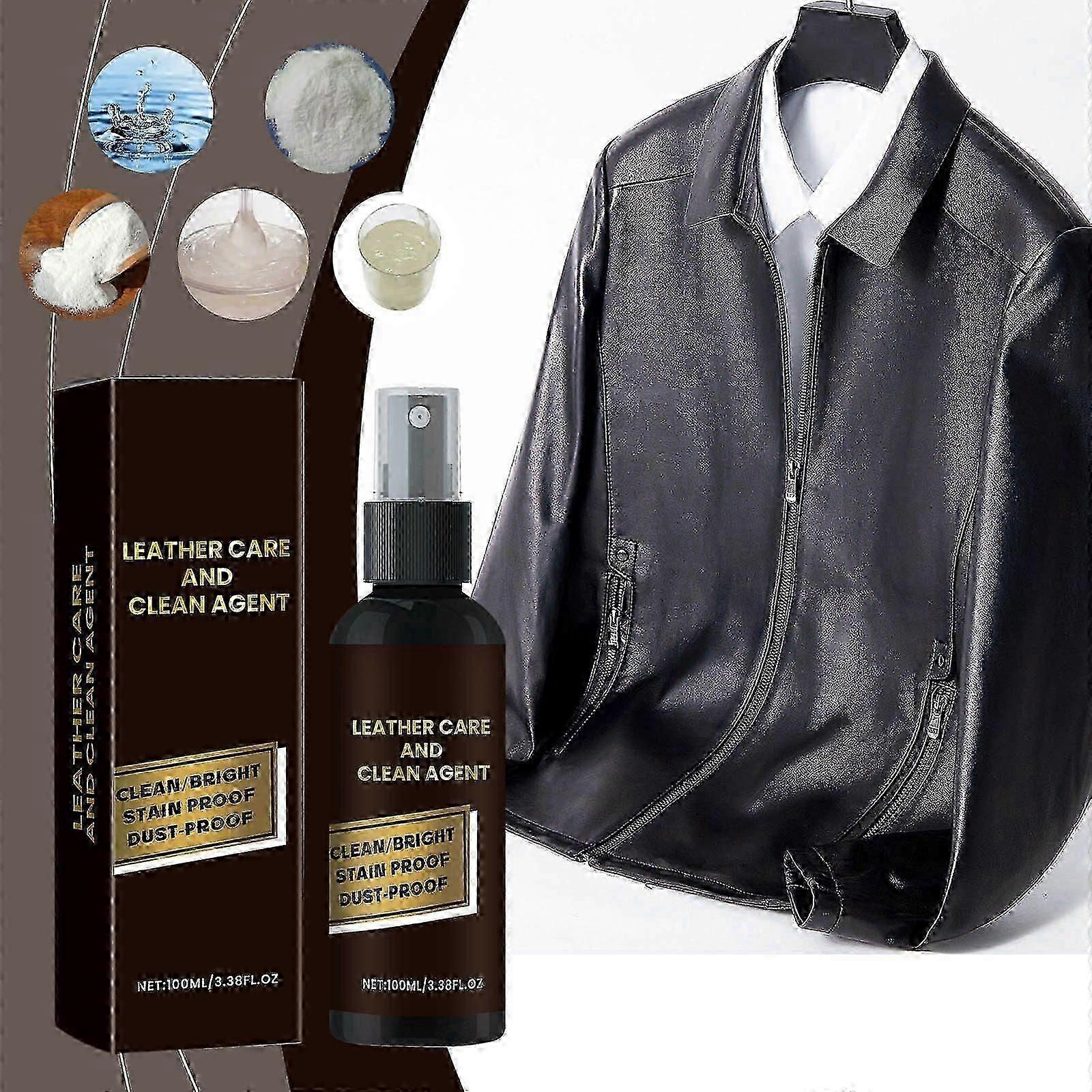 Rengöring för läderjackor Smutsborttagningsspray Flytande rengöring för soffläder 100ml