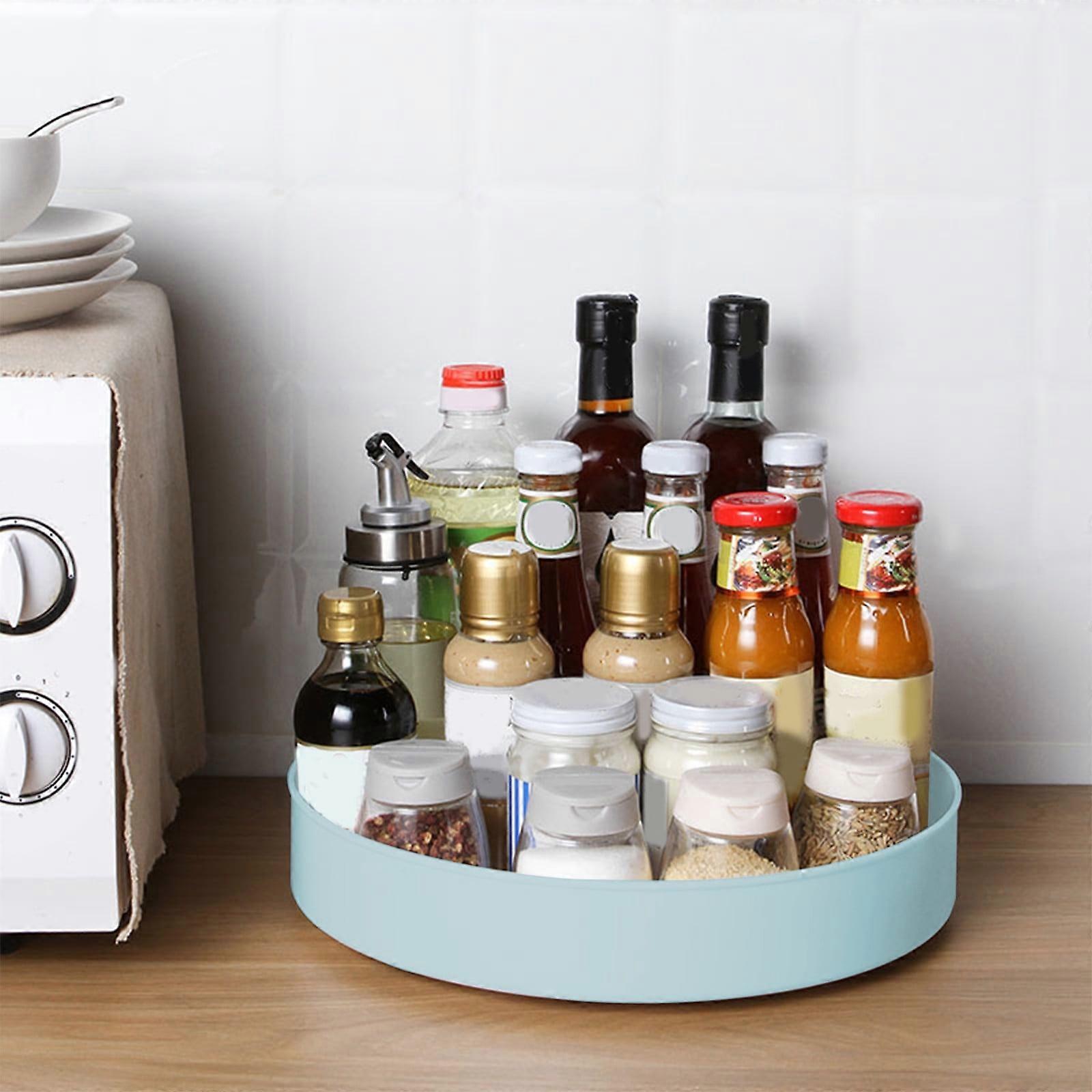Rotating Kitchen Shelf Storage Tray, Circular Turntable Compatible with Kitchen & Bedroom, Multifunctional Organizer