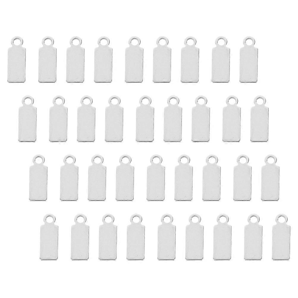 Silver Stainless Steel Rectangular Blanks for Stamping Jewelry 50Pcs