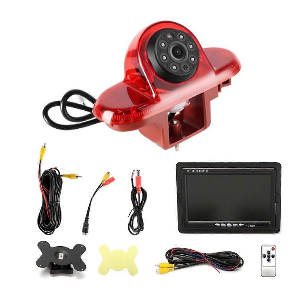 Car High Brake Light Camera with 7 Inch Screen Reversing Image Camera Rear View Camera for Renault Trafic Opel Vivaro A