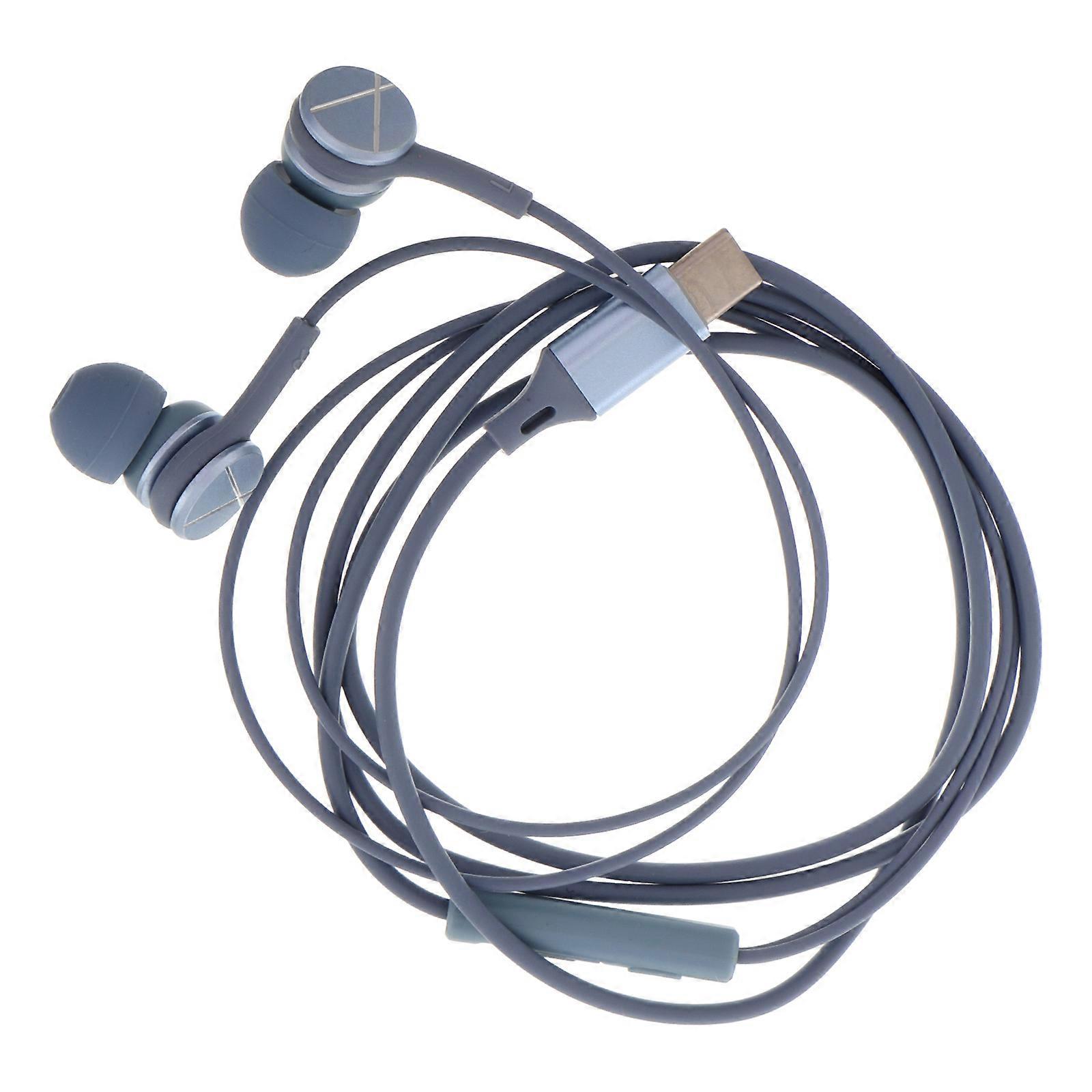 Type C Headphones With Mic Noise Cancelling Earbuds For Home Work On The Go Durable Sound Silicone 1Set