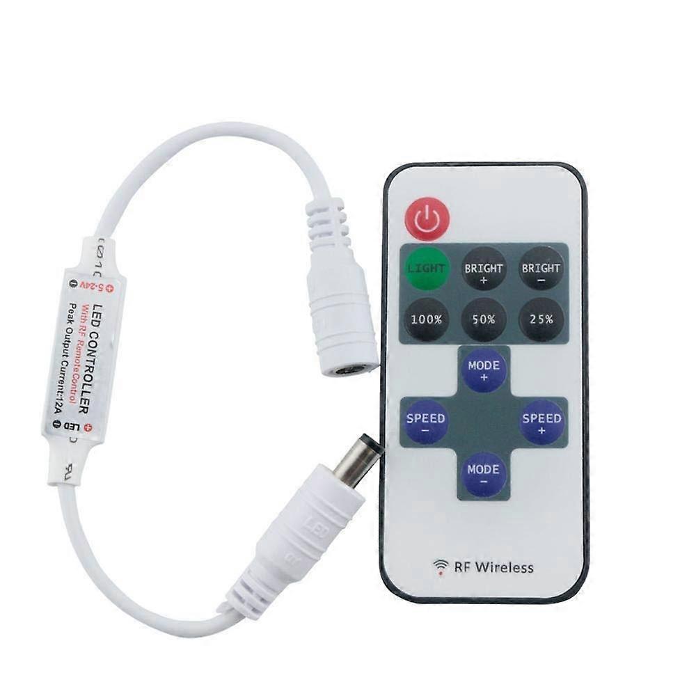 LED Strip Light Controller RF Wireless Dimmer Remote 12V24V Single Color Dual Channel DC