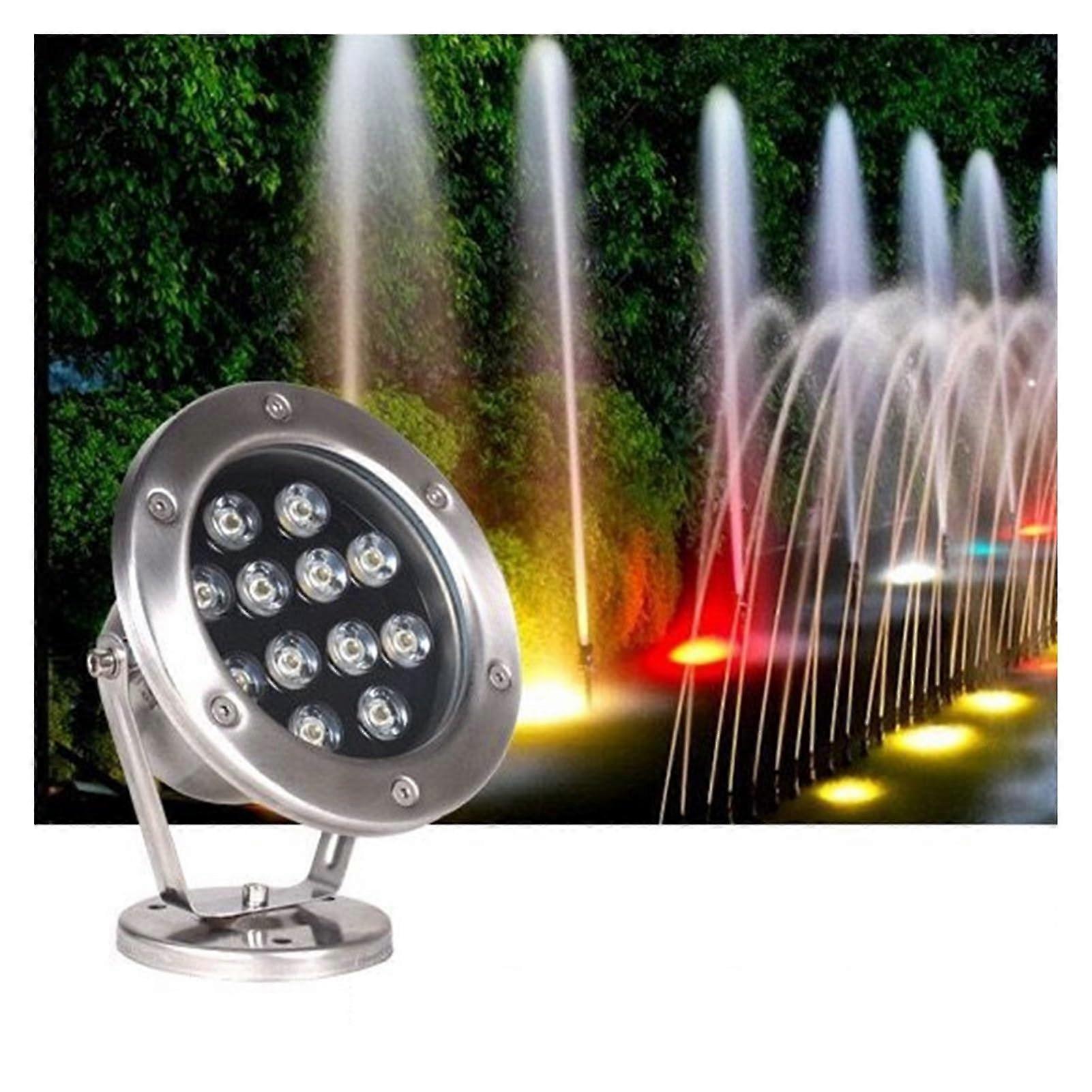 LED Pool Lights RGB Color Changing IP68 Waterproof 12V Underwater Pond Spotlights 24W for Garden