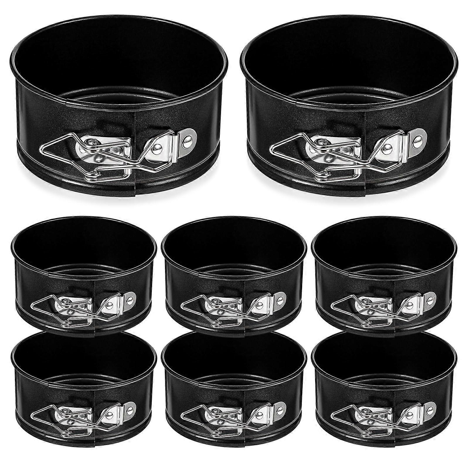 Set of 8 Mini Springform Pans 4 Inch Nonstick Leakproof Cheesecake Baking Pans with Removable Bottom