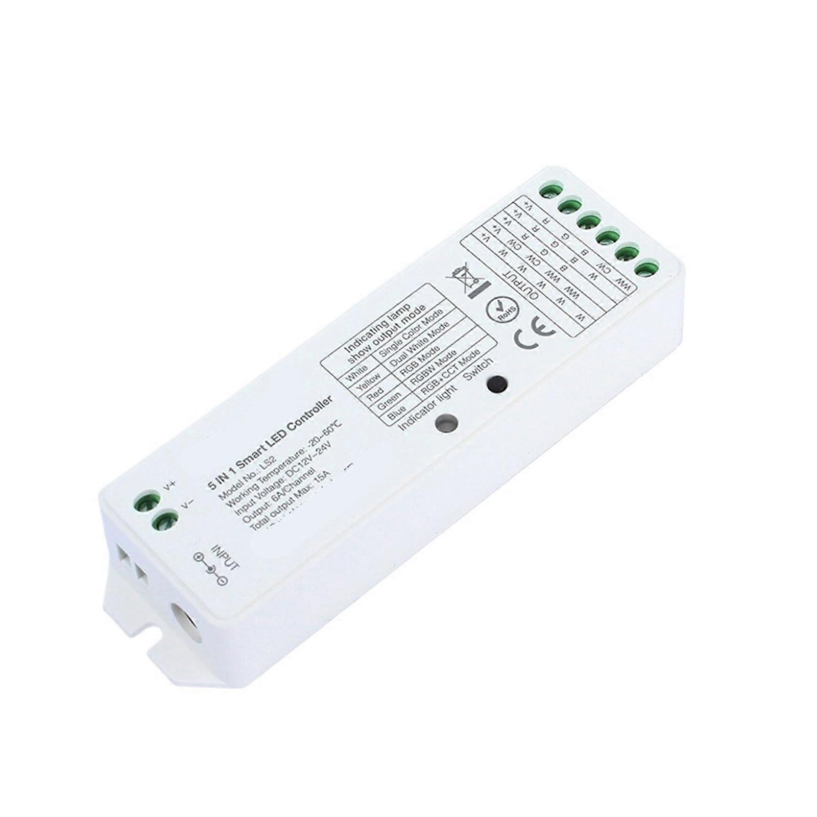 LED Strip Controller 5 in 1 RGB+W RGB+CCT Dimmer DC1224V MultiMode Light Control