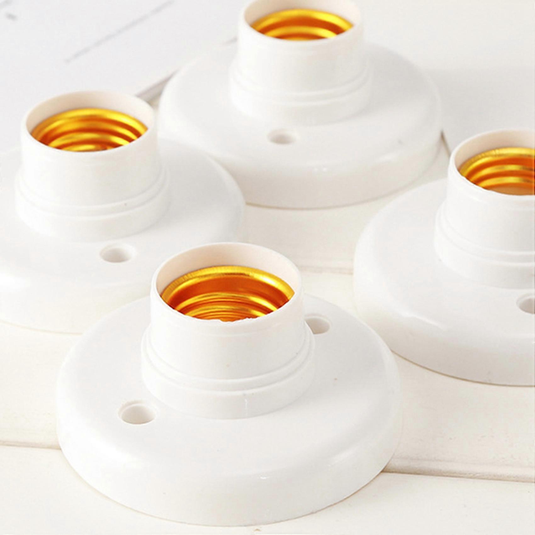 30Pcs E27 Plastic Screw Lamp Holder Round Lamp Holder Bulb Socket Holder Adapter