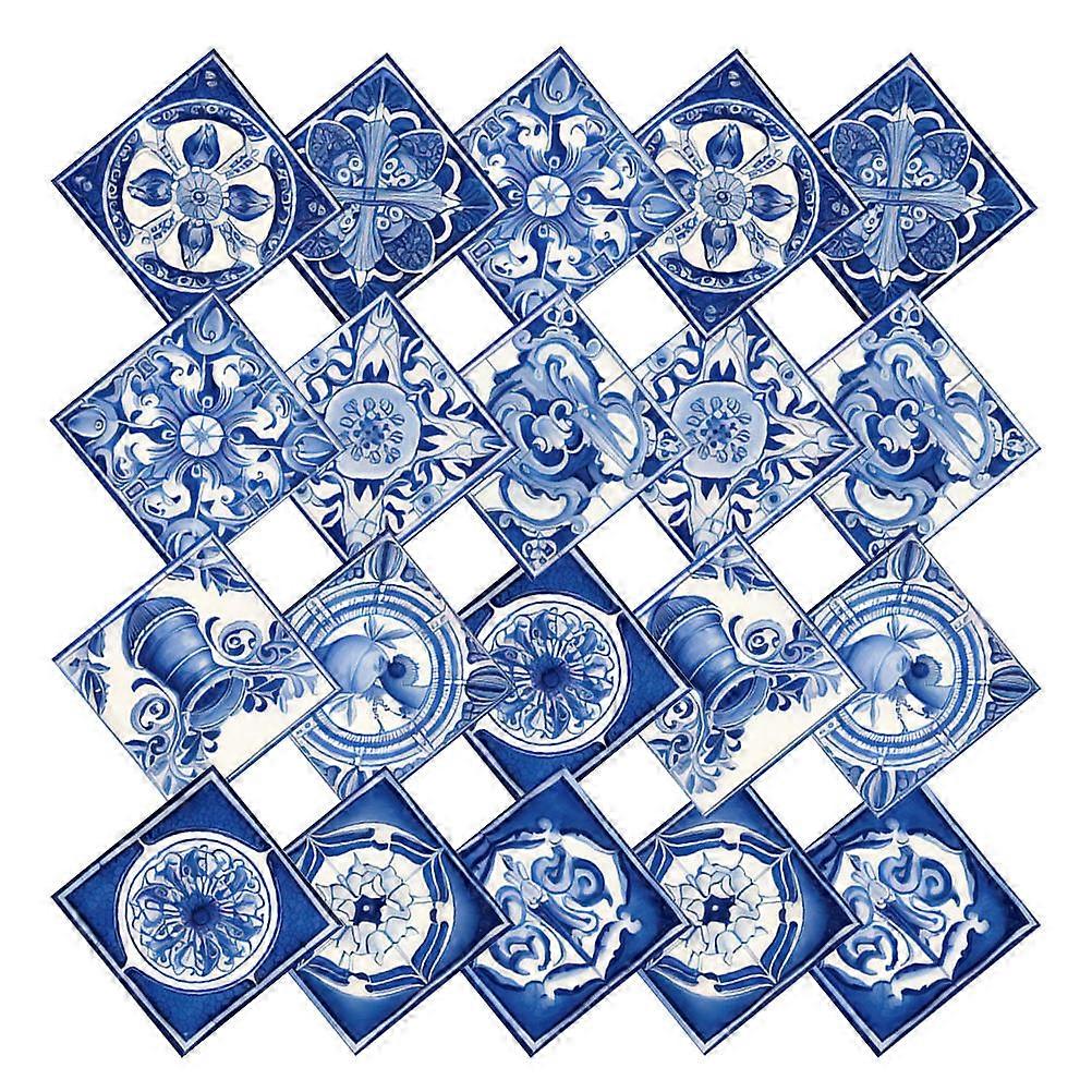 60 Pcs Removable Tile Decals Square Shape For Kitchen Balcony Indoor Decoration Easy Installation