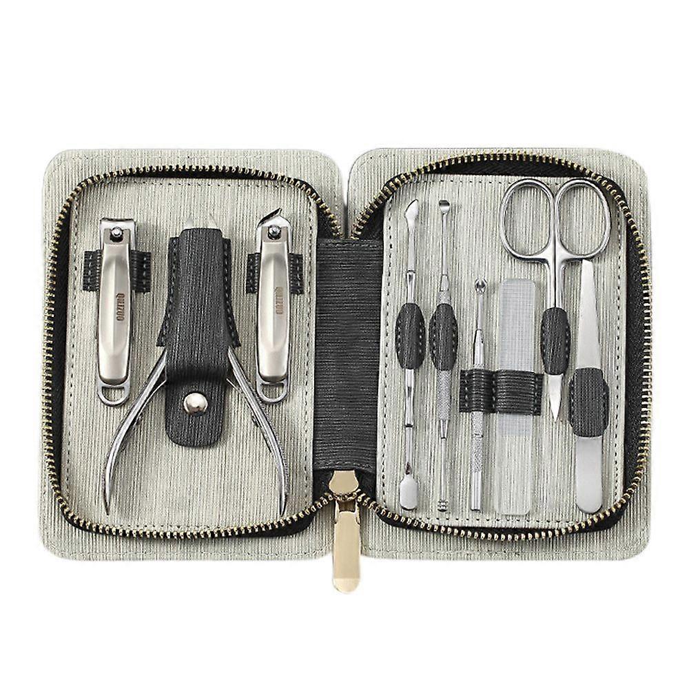 Manicure Set Stainless Steel Toenail and Fingernail Clippers Set 9 in 1 for Pedicure and Grooming