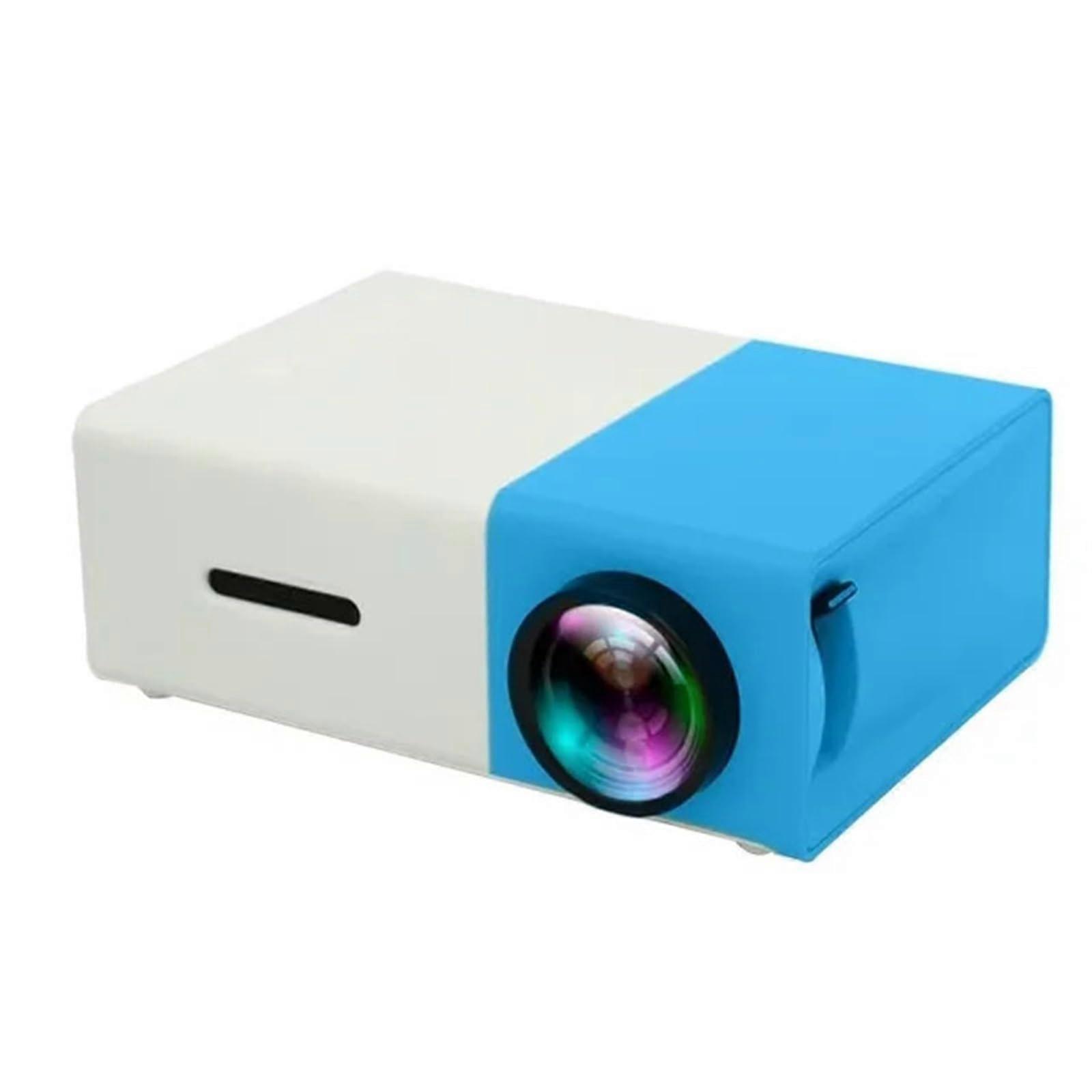 Mini LED Projector Upgraded 1000 Lumen 320x240 Resolution HDMI Compatible USB Audio Beamer Blue