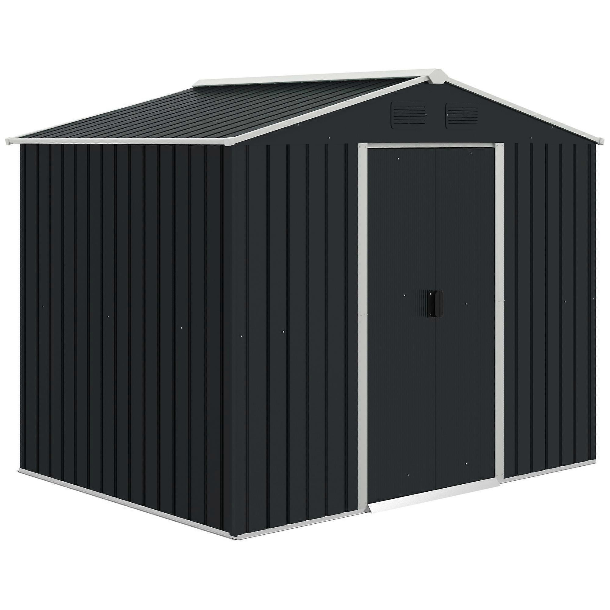 7.7x5.7ft Metal Garden Storage Shed