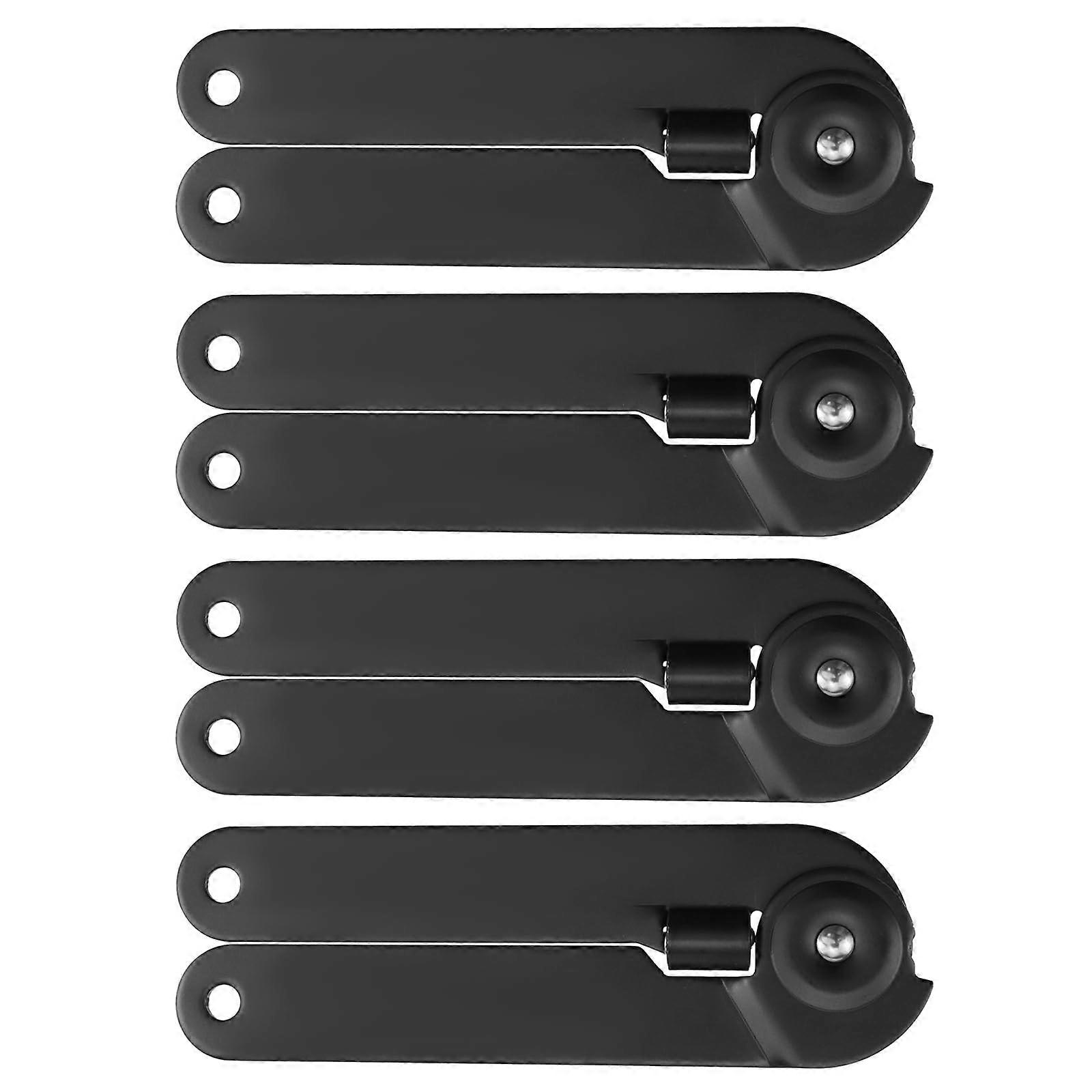 4 Pcs Black 180° Lid Support Hinges Folding Cabinet Hinges with Screws for Chest Box