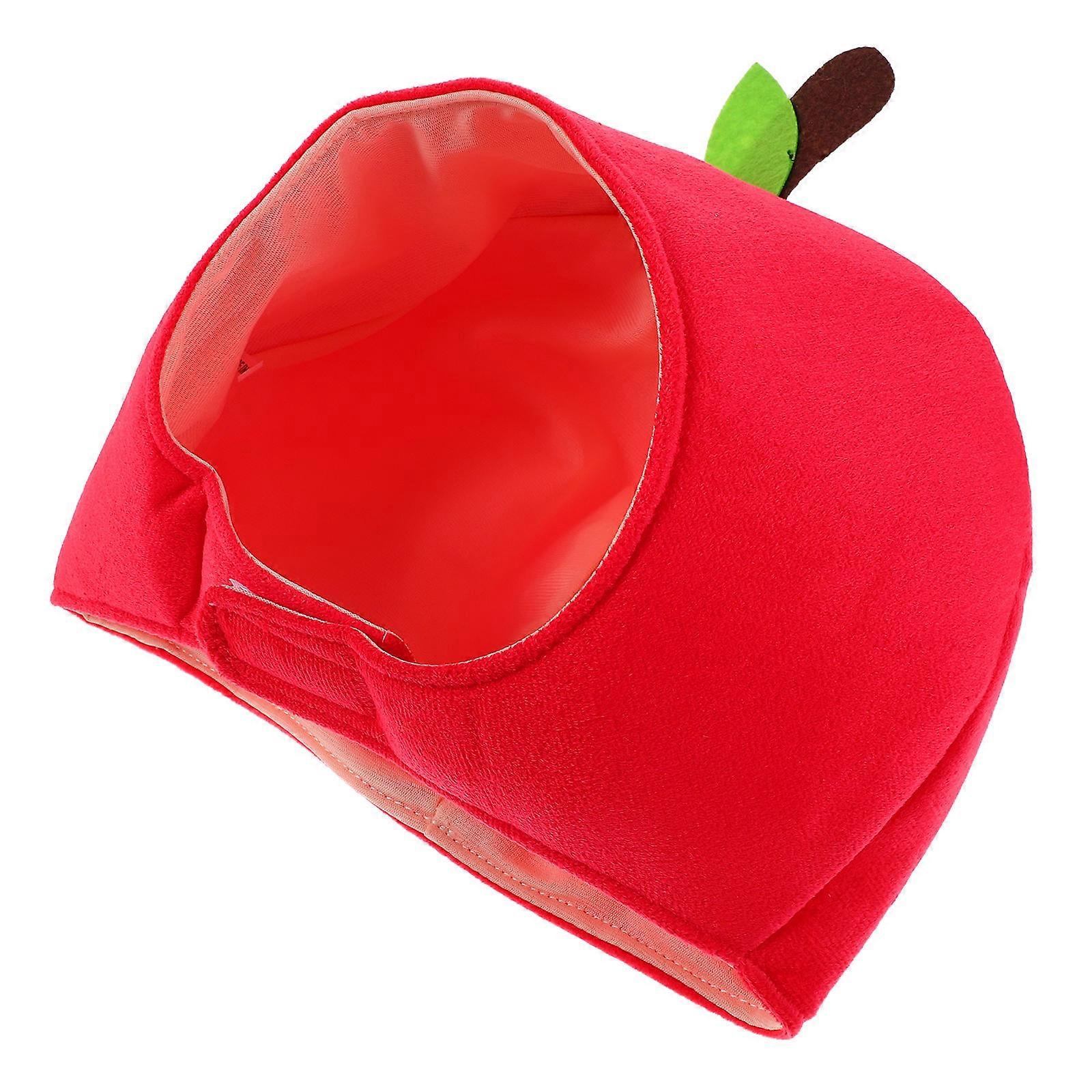 Apple Hat Costume Party Hat for Decoration Red Polyester Headgear