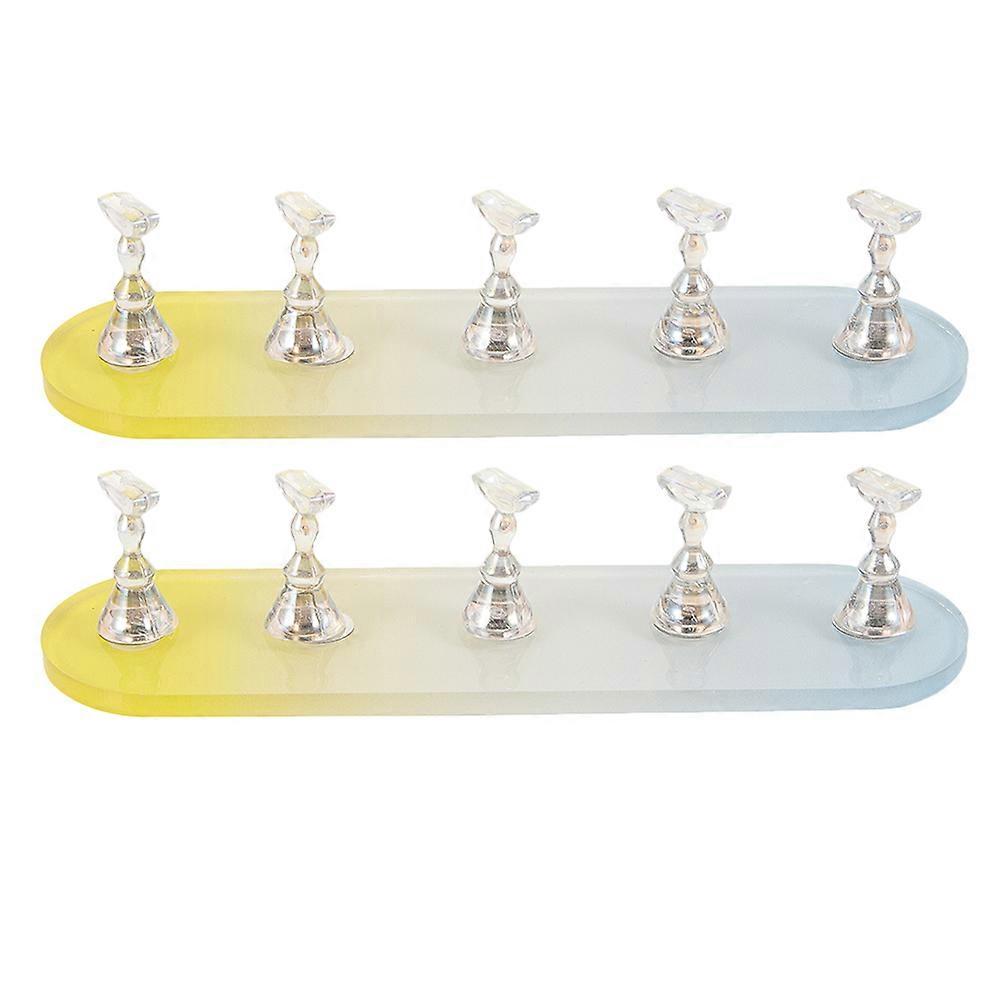 Fake Nail Display Nail Stand for Art Practice 2Sets Plastic Multi Use