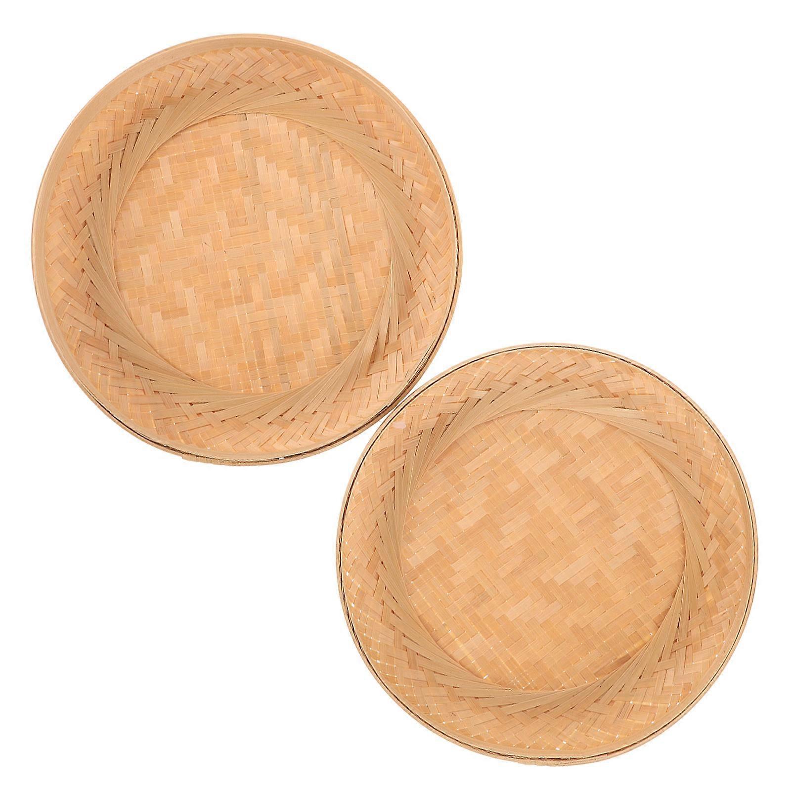 Tea Cake Storage Holder Woven Box Container for Puer Tea 2pcs