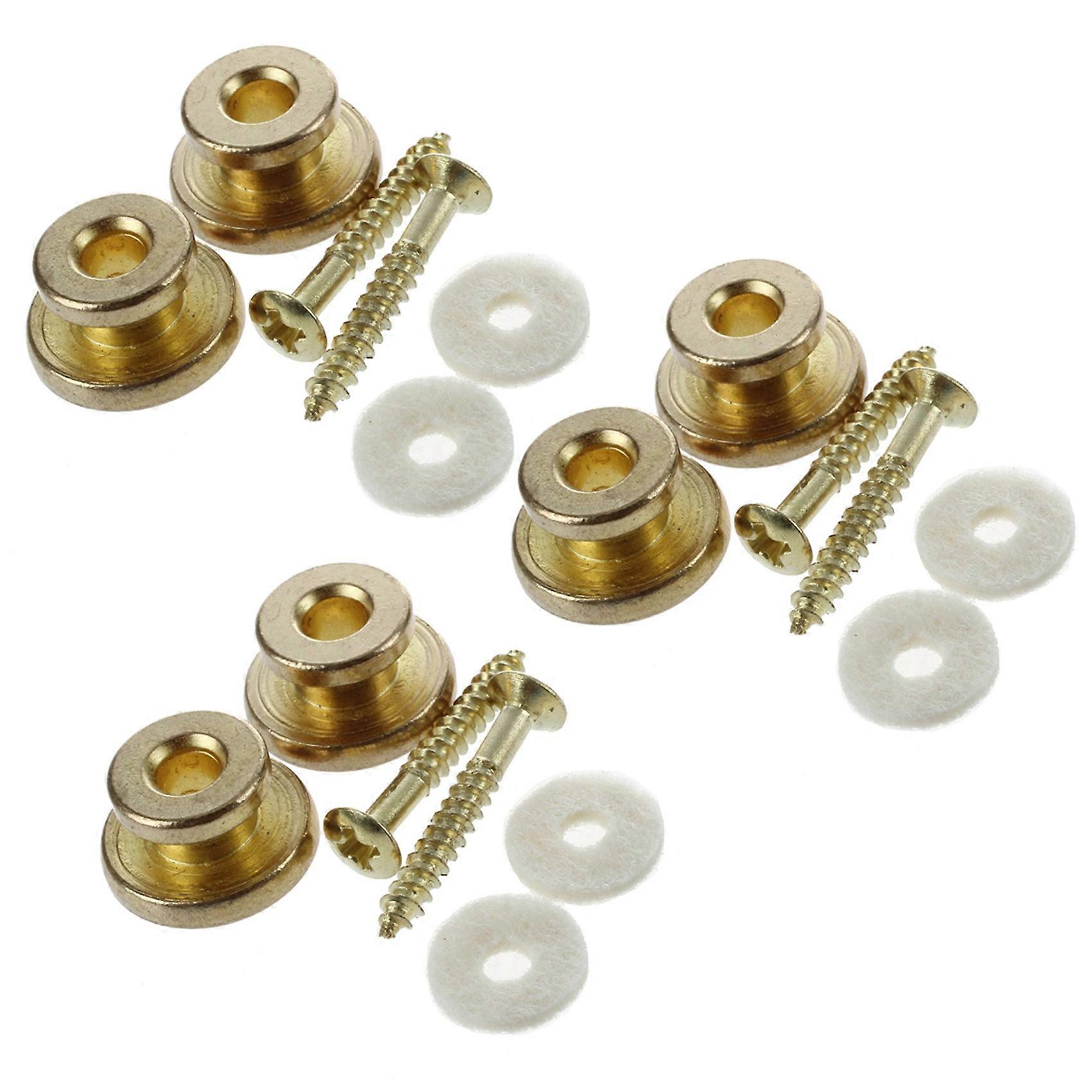 6pcs Golden Strap Button w/ Mounting Screw for Guitar Mandolin