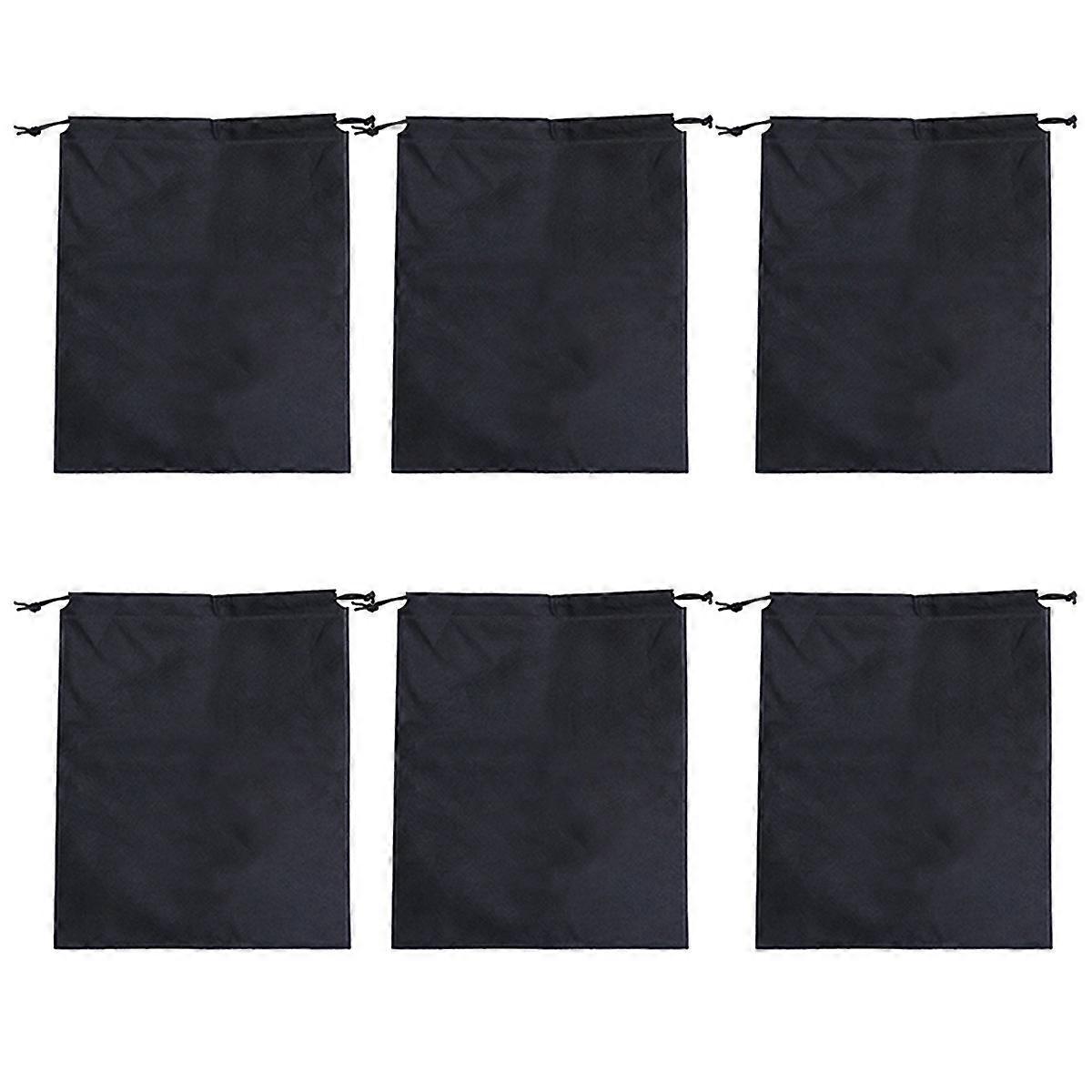 Drawstring Bag Nonwoven Fabric Drawstring Bag for Home Storage 12Pcs Black