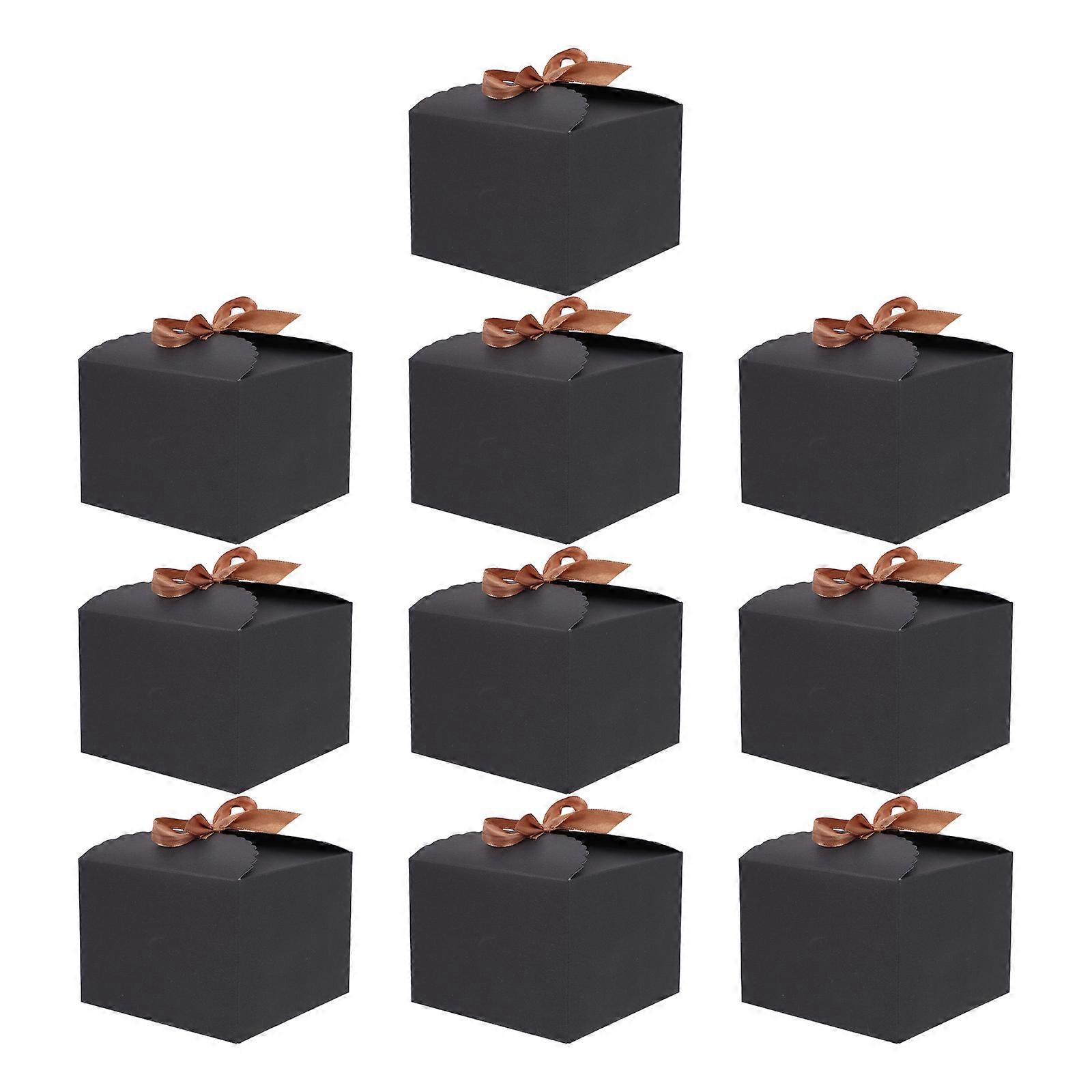 Cake Boxes Portable Dessert Boxes for Storage 10Pcs Black Paper Cake Containers