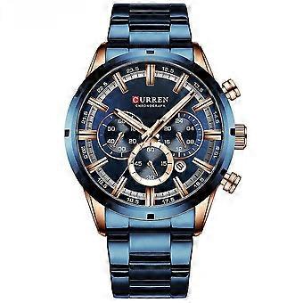 Orologio da uomo 2025 impermeabile al quarzo con sei lancette, calendario, cinturino in acciaio, orologio da uomo d'affari