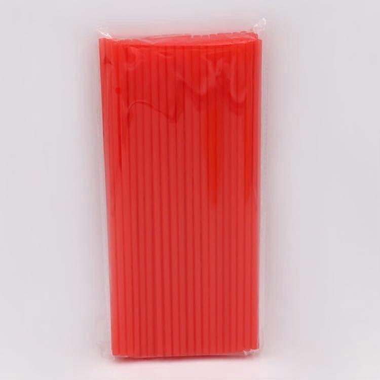 100Pcs Red Disposable Plastic Drinking Straws 7 Inch Bulk Pack for Beverages and Parties