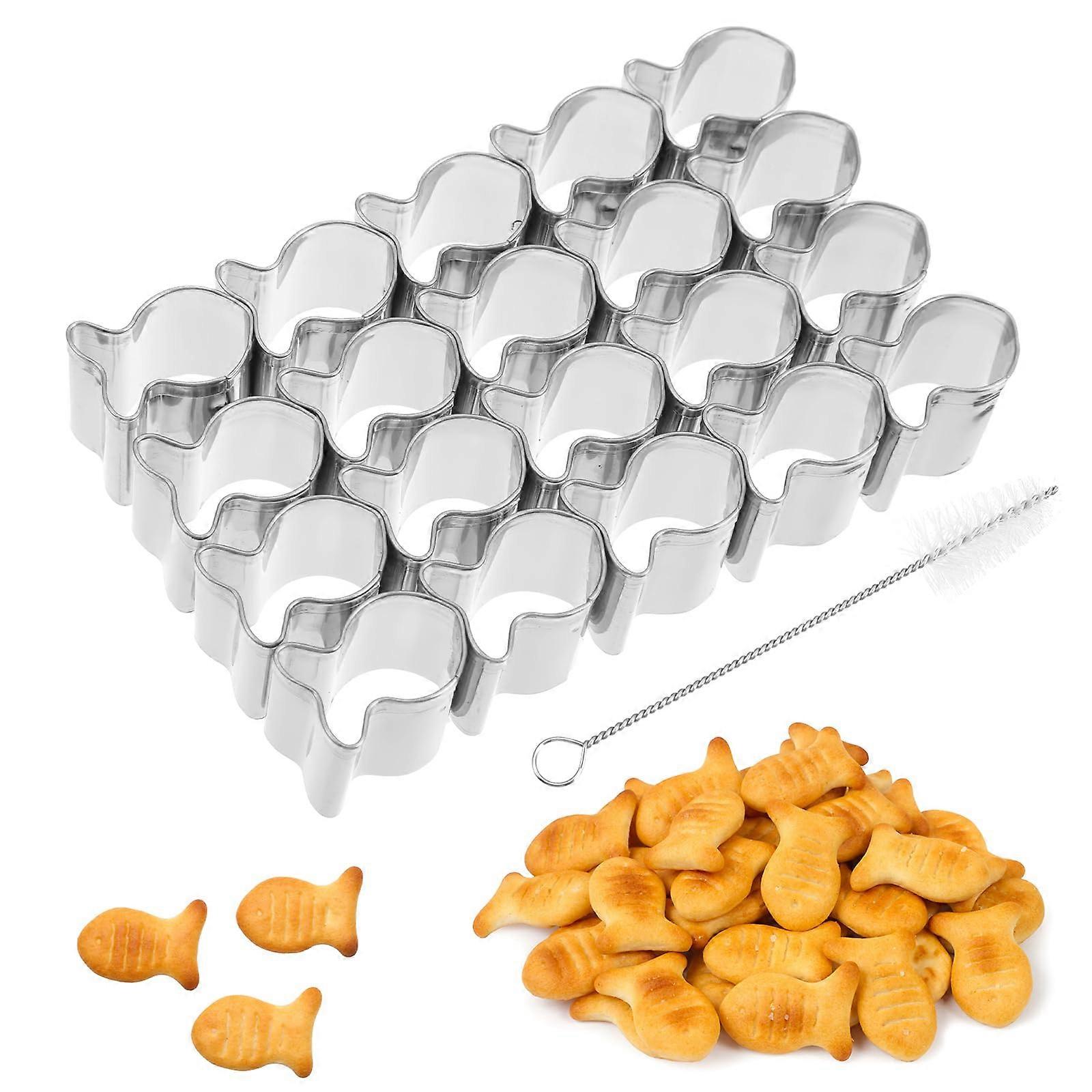 Cracker Cutter Stainless Steel Nonstick Mold for 20 Mini Cookie Shapes Baking