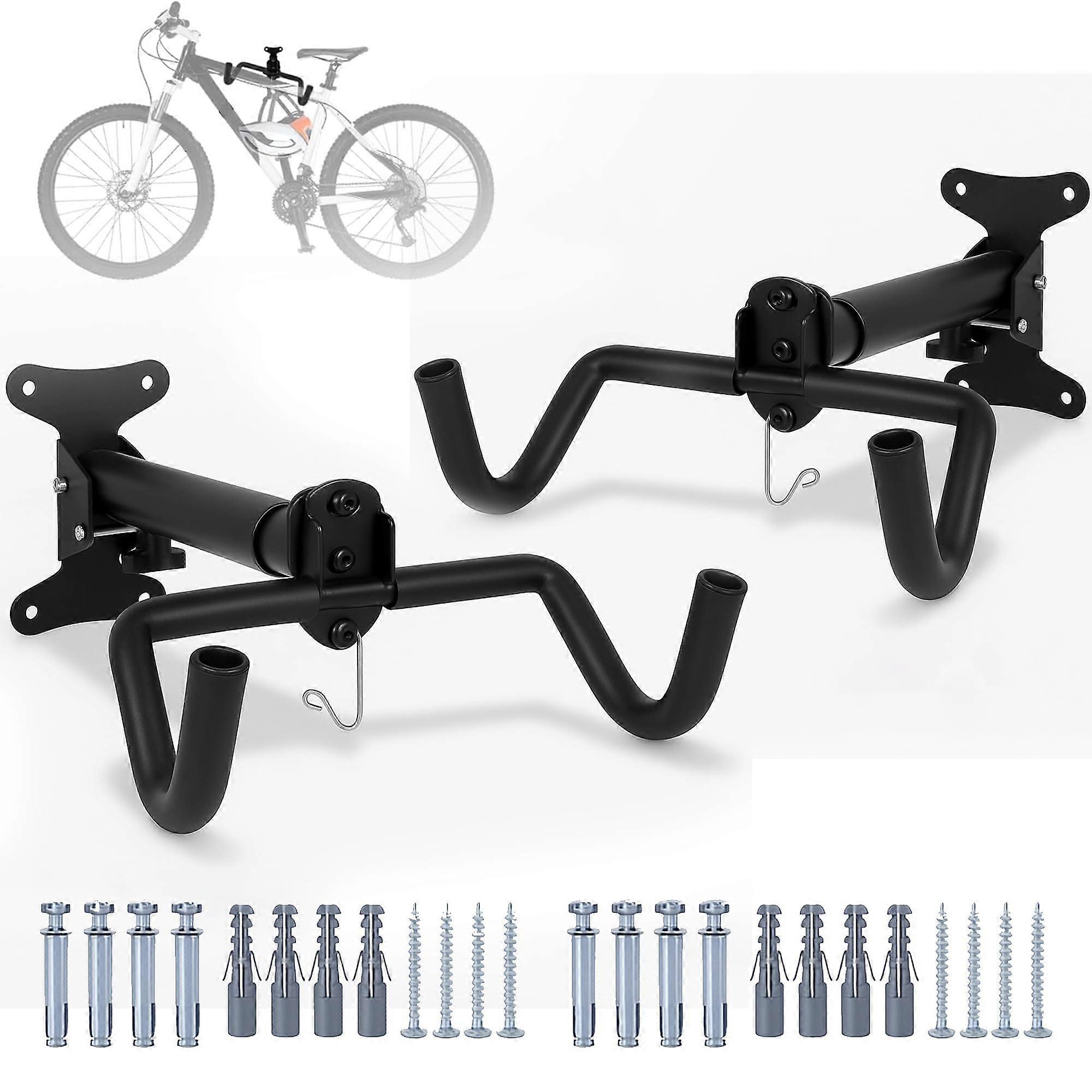 Foldable Bike Wall Mount Rack with Swivel Design, Space Saving Garage Storage Hook, Scratch Protection Ref:3239
