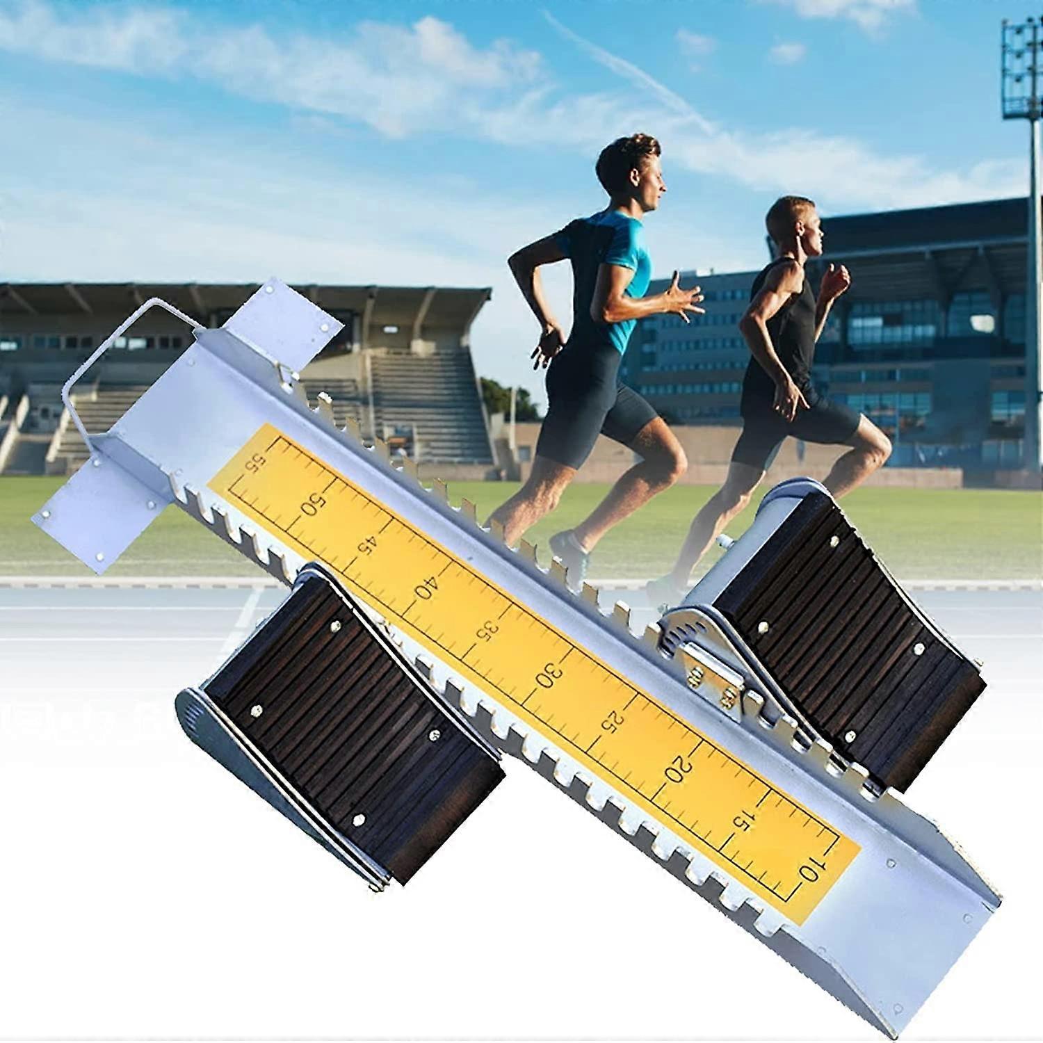 Sprint Starting Blocks with Quick Setup, Adjustable for Track and Grass, Professional Cinder Use