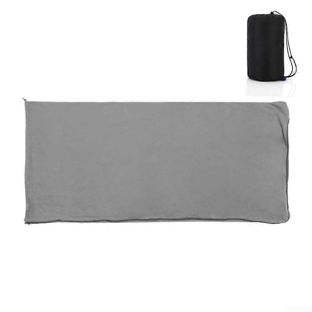 Fleece Sleeping Bag Liner for Camping Hiking Thickened Warm Lightweight Foldable with Bag Gray