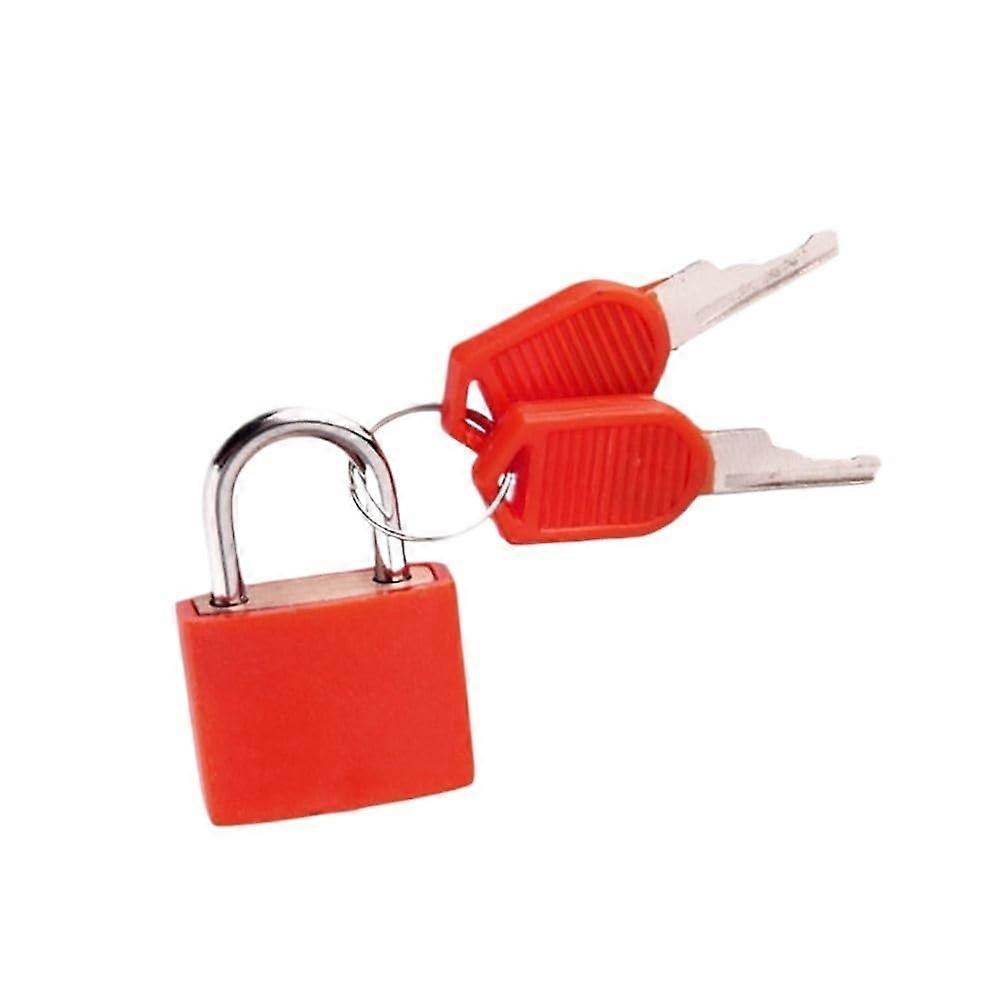 23mm Mini Padlock with Keys, AntiTheft Security for Drawer, Cabinet or Travel Bag, Red
