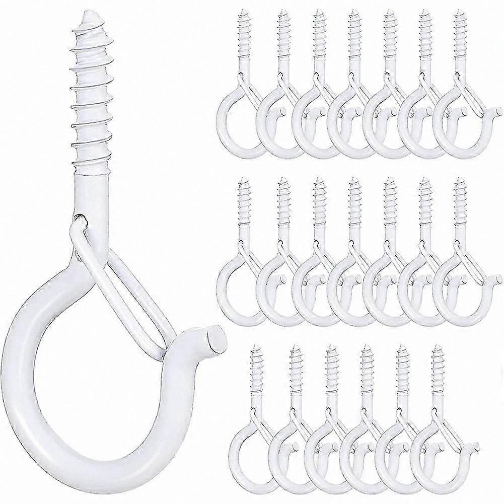 Ceiling Screw Hooks for Christmas Lights, 20-Pack White Q-Hangers