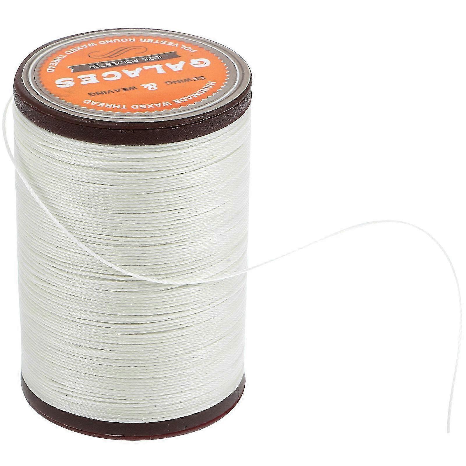 Round Sewing Thread For Artisans Diy Projects Leather Projects 8000.00X0.45X0.45CM Rice White 1Pcs