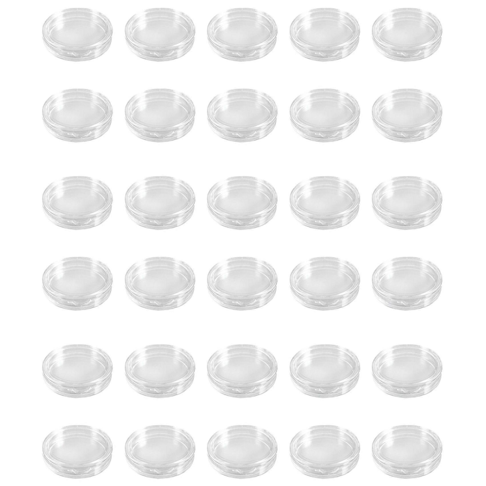 30 Pcs Small Round Transparent Plastic Coin Capsules Box 35mm