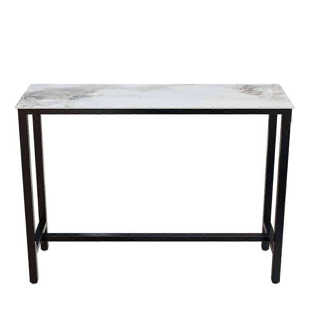 120cm Long Kitchen Bar Table Rectangular Coffee Table Metal Marble Console Table